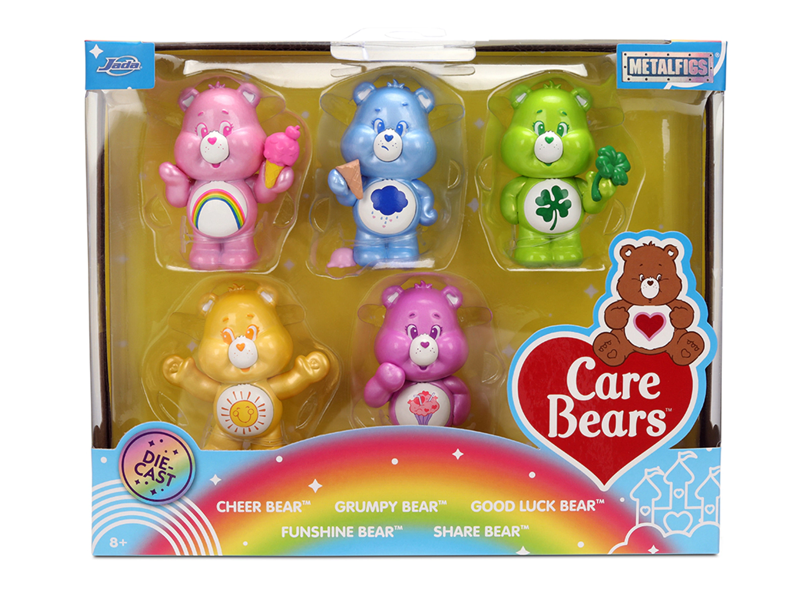 Jada Set of 5 Diecast Figures "Care Bears" "Metalfigs" Series Diecast Models by Jada