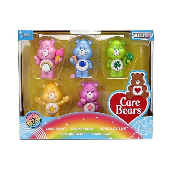 Jada Set Of 5 Diecast Figures "Care Bears" "Metalfigs" Series Diecast Models By Jada