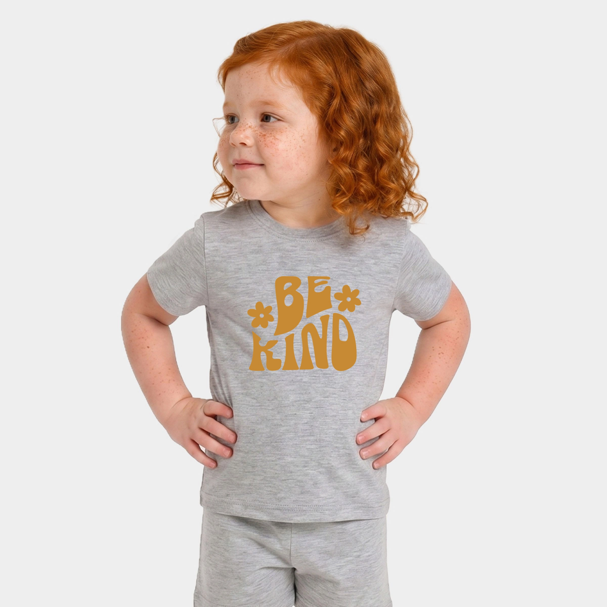 The Juniper Shop - Toddler Crew Shorts Set Be Kind Daisies