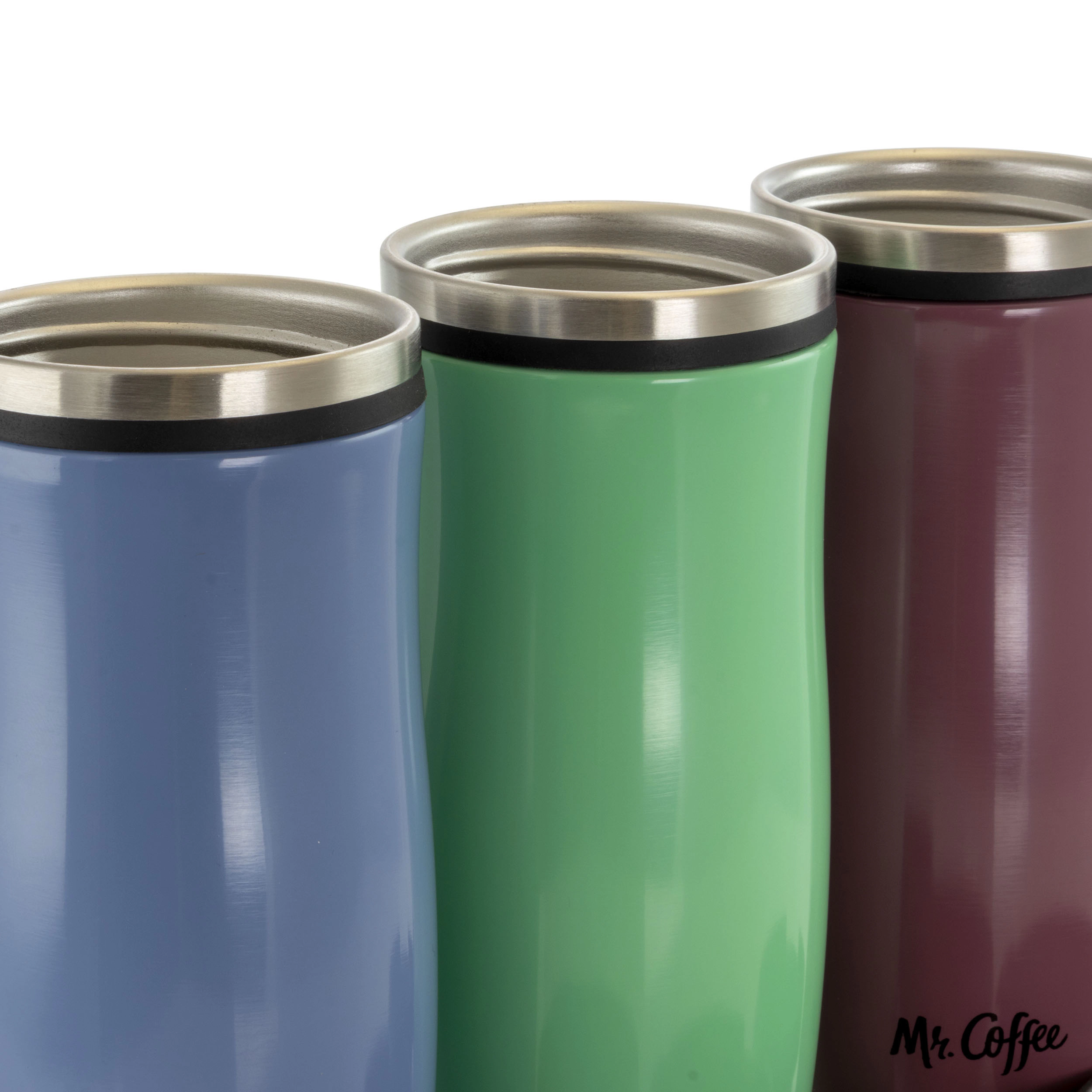 Mr. Coffee 12.5 Ounce Stainless Steel Insulated Thermal Travel Mug Set of 3