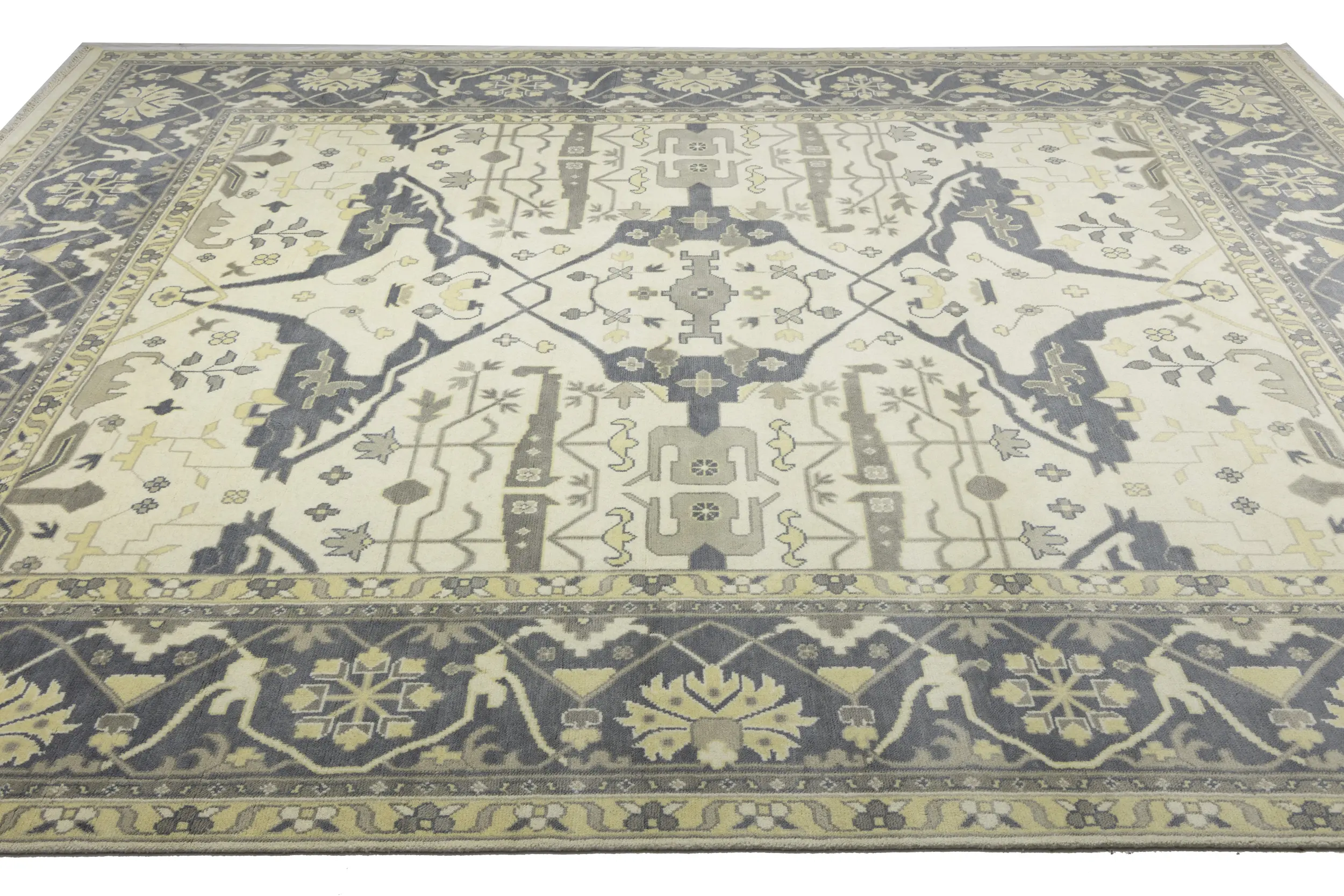 Magic Rugs Cream Floral 12X15 Oushak Oriental Rug