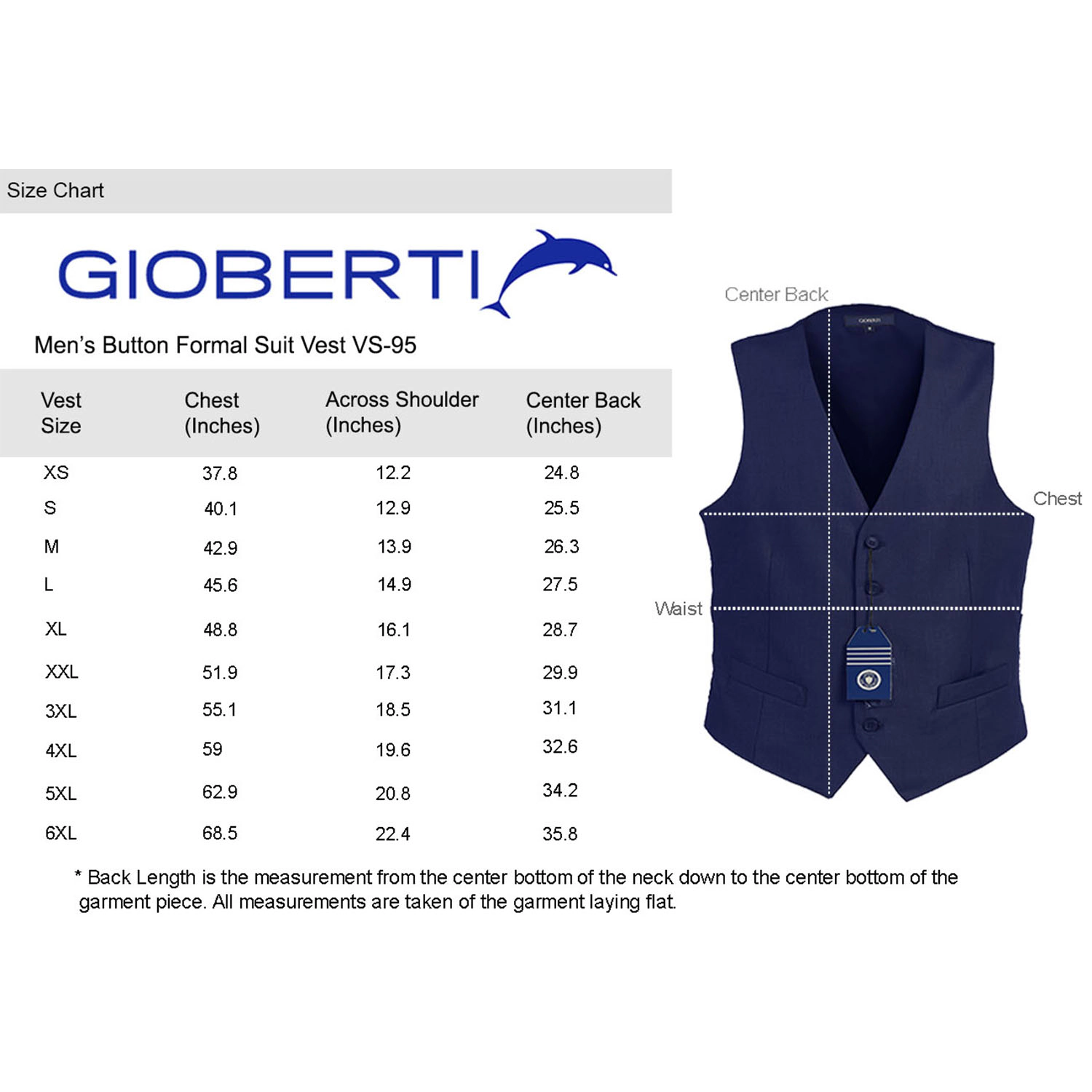 Gioberti Men's Formal Suit Vest