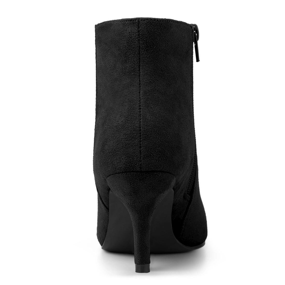 BLISSFUL STEP Women's Pointed Toe Zip Stiletto Kitten Heel Ankle Booties