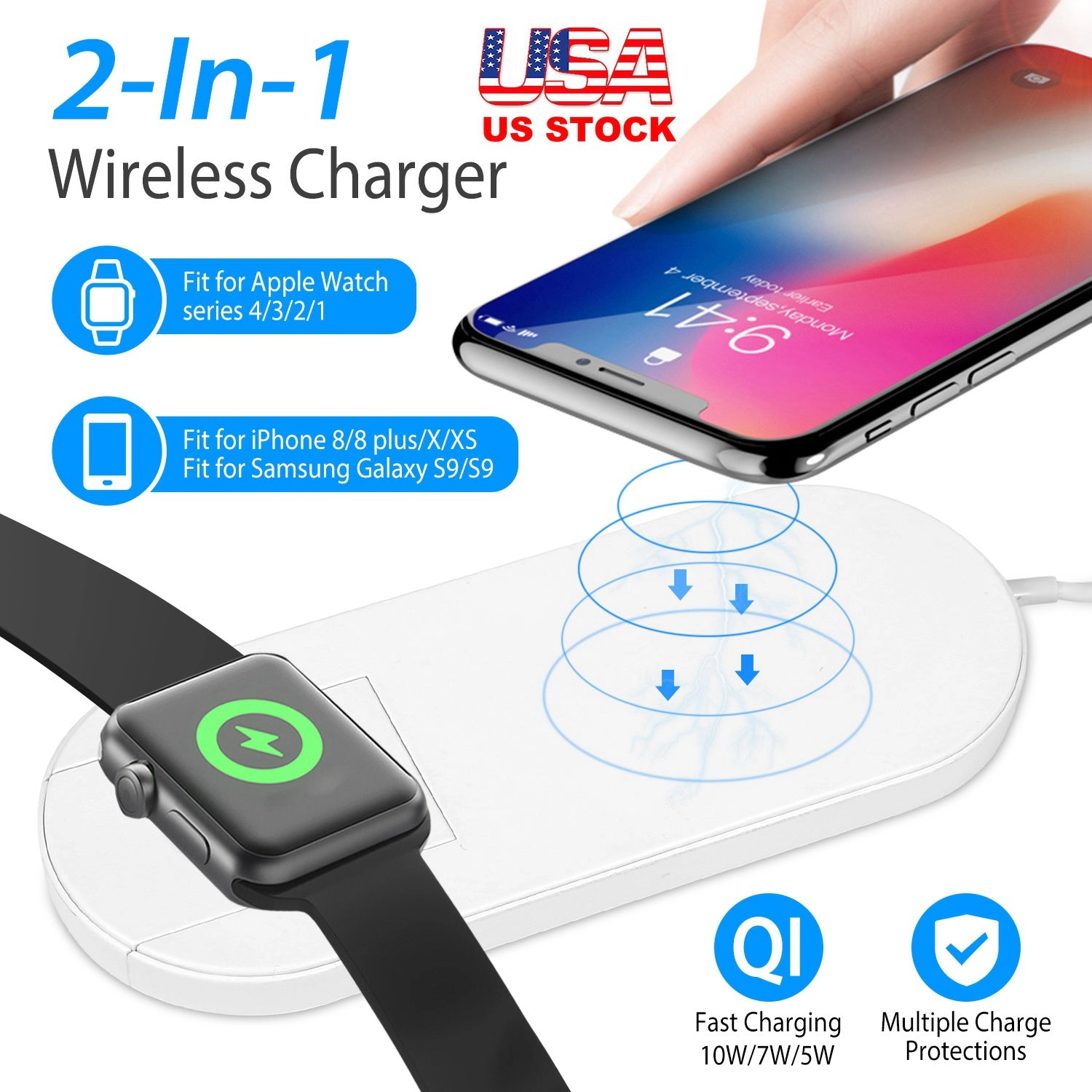 GBruno 2-in-1 Wireless Charger For Phone And Watch