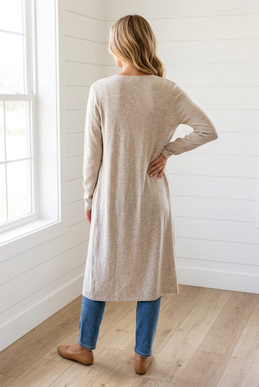 Threaded Pear Women's Azalea Casual Tunic Shift Cardigan