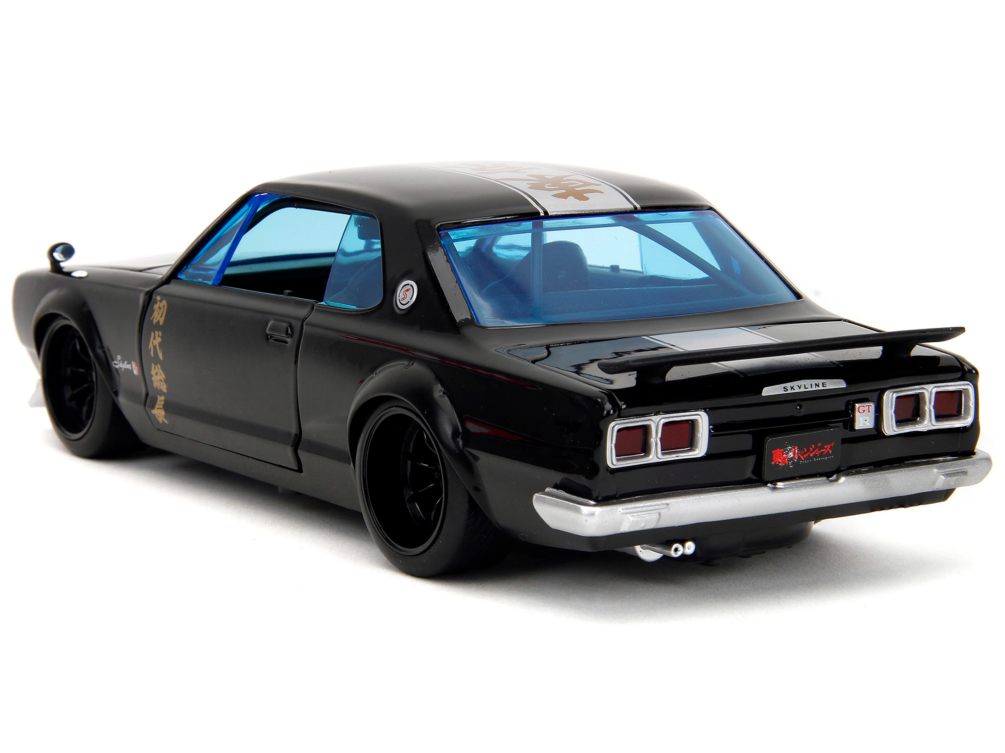 Jada 1971 Nissan Skyline GT-R RHD (Right Hand Drive) Black with Silver Stripe and Mikey Diecast Figure "Tokyo