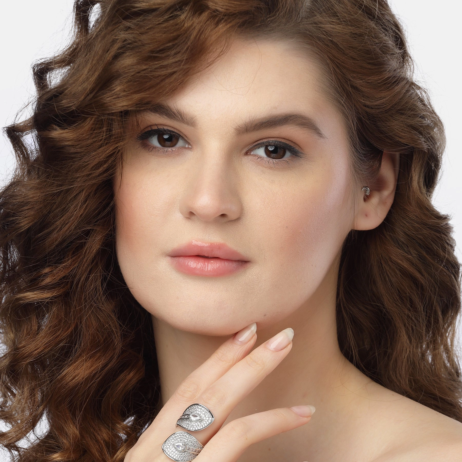AGP Paris Women's Silver-Tone Serpent Wrap Adjustable Ring