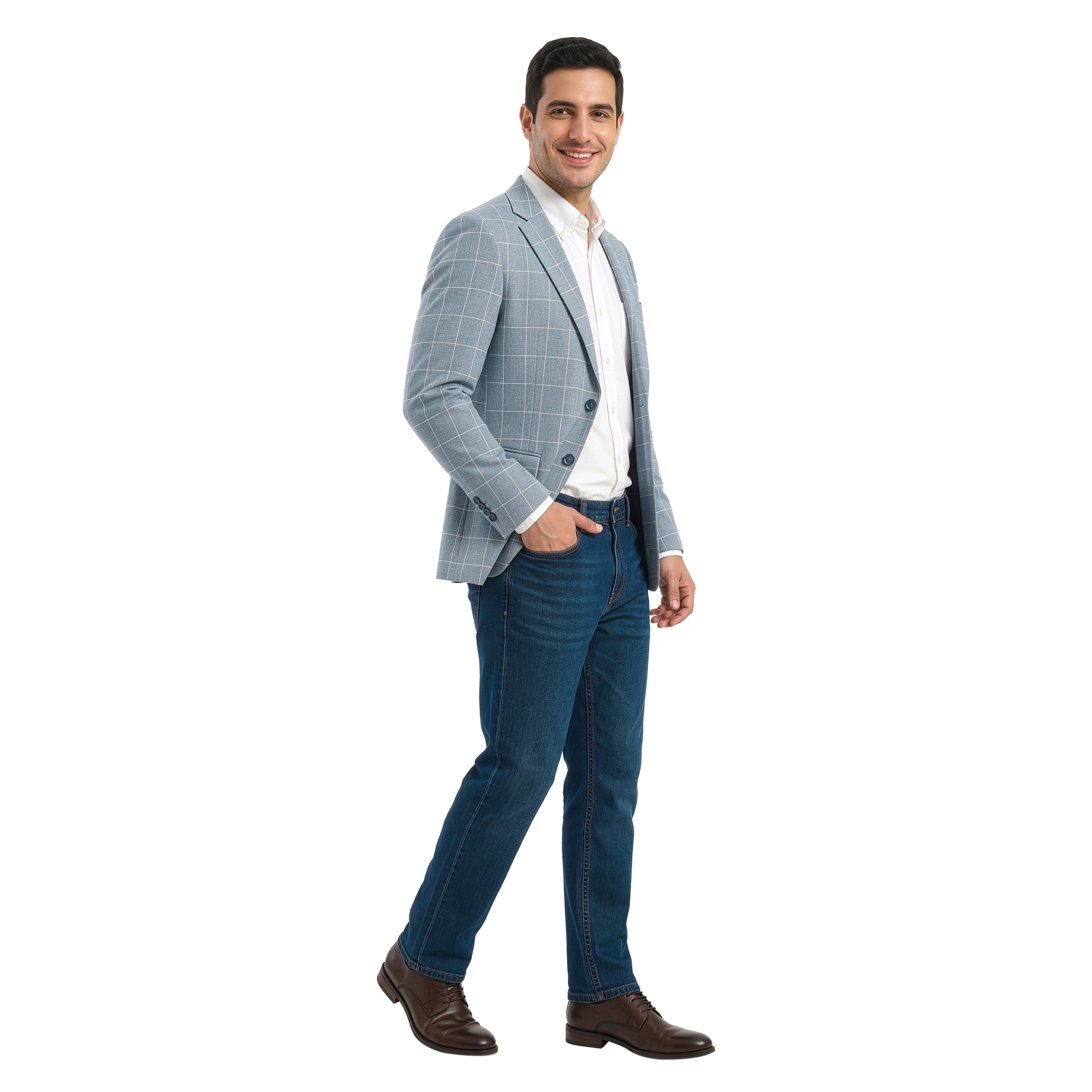 Tazzio Mens Slim Fit Windowpane Sport Coat