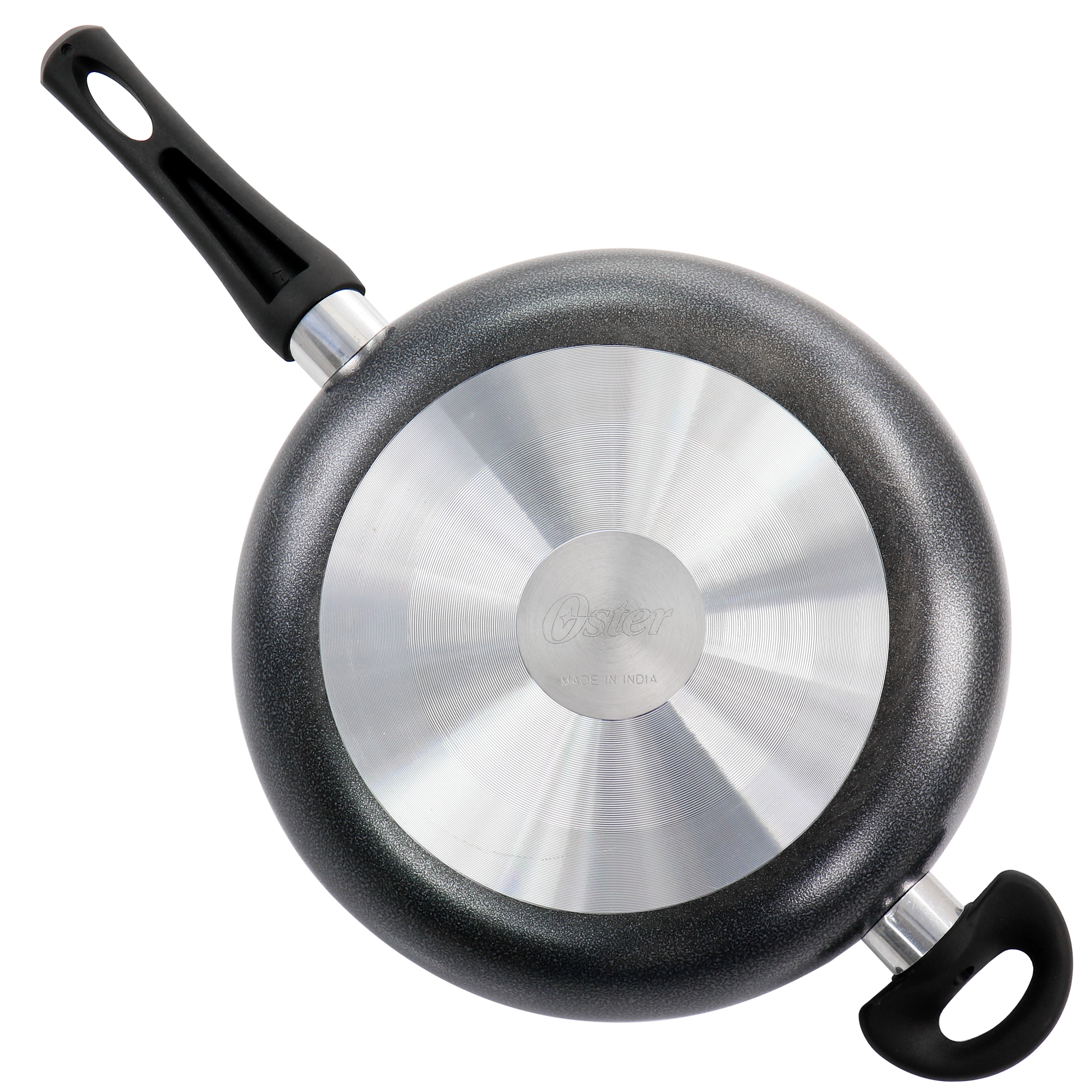 Oster Pallermo 3.5 Quart Aluminum Nonstick Saute Pan in Charcoal with Lid