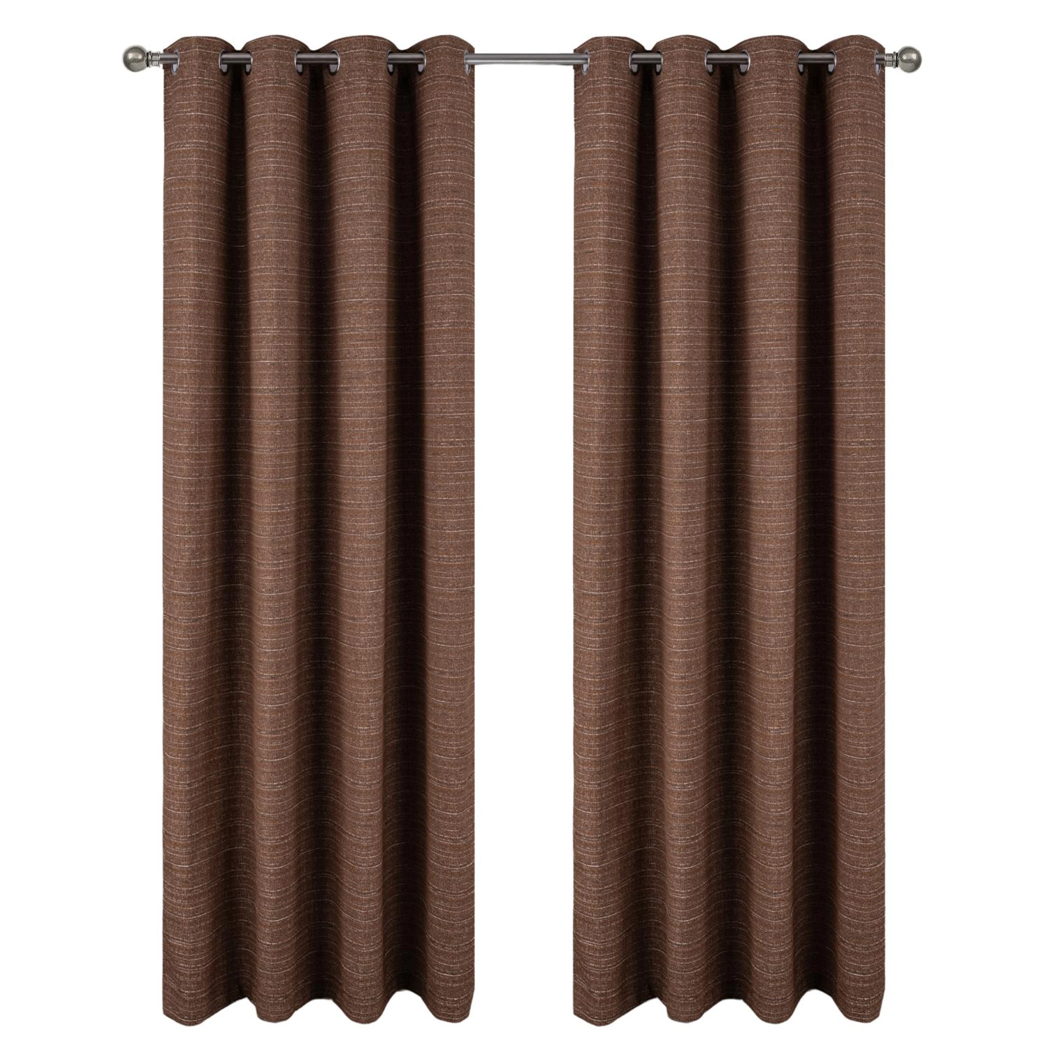 RT Designer Collection Kensington Jacquard Foam Backed Luxurious Decorative Grommet Curtain Panel 54" x 84" Coffee