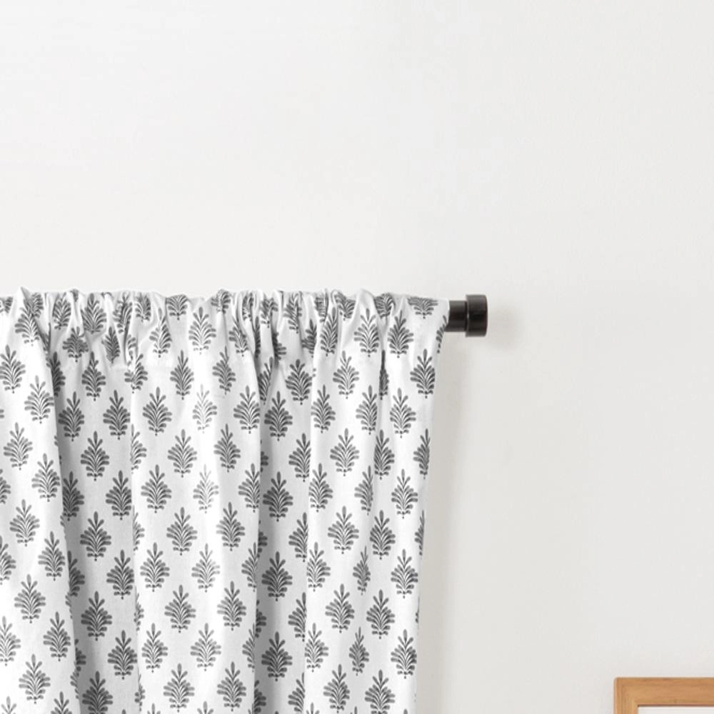 Ellis Curtain Manchester Window Treatment 3" Rod Pocket 100% Cotton Curtain Panel Pairs 100" x 63" Black