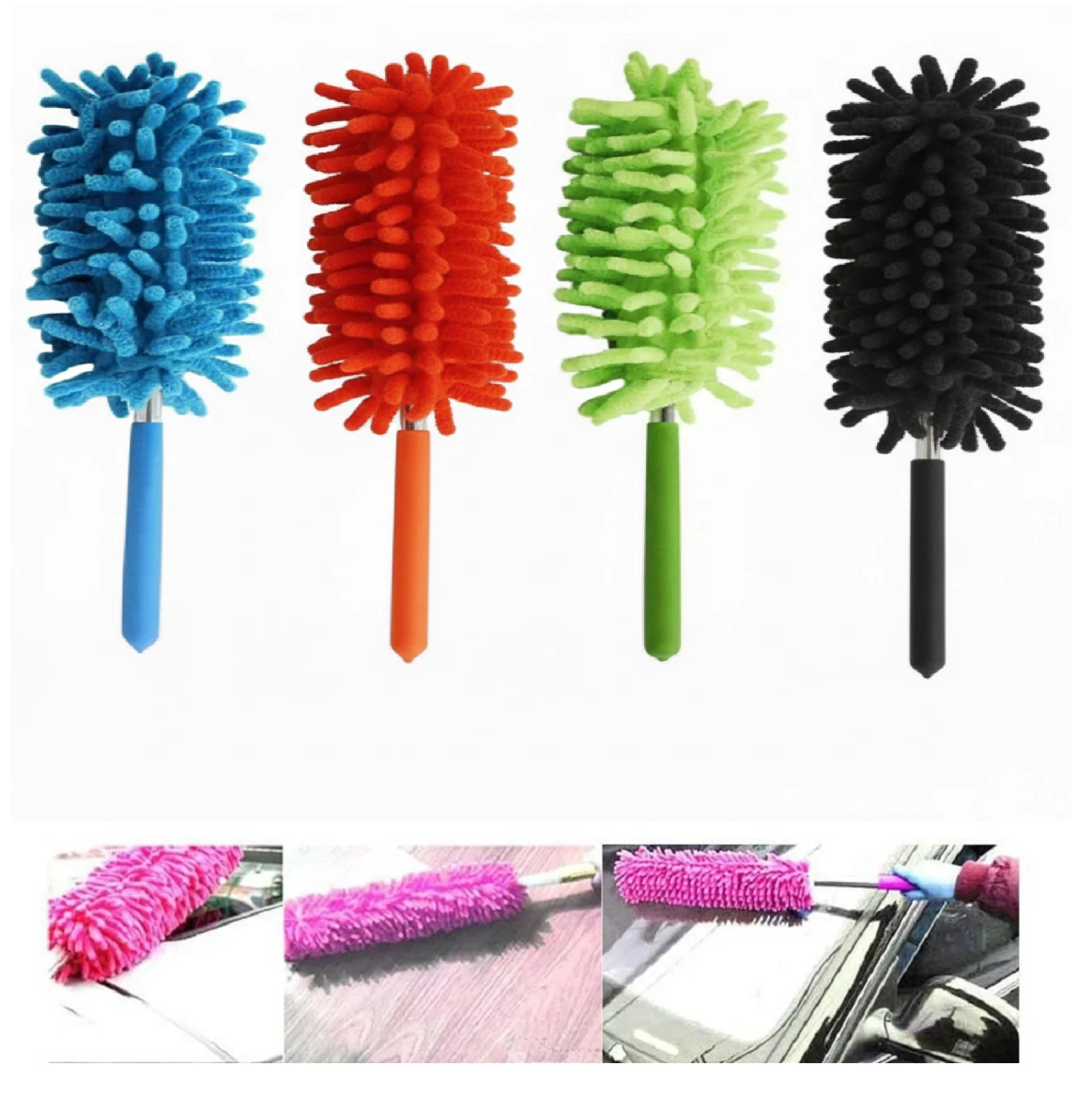 Home Collection Pack of 2 Telescopic Microfiber Dusters Extendable Cleaning Tool
