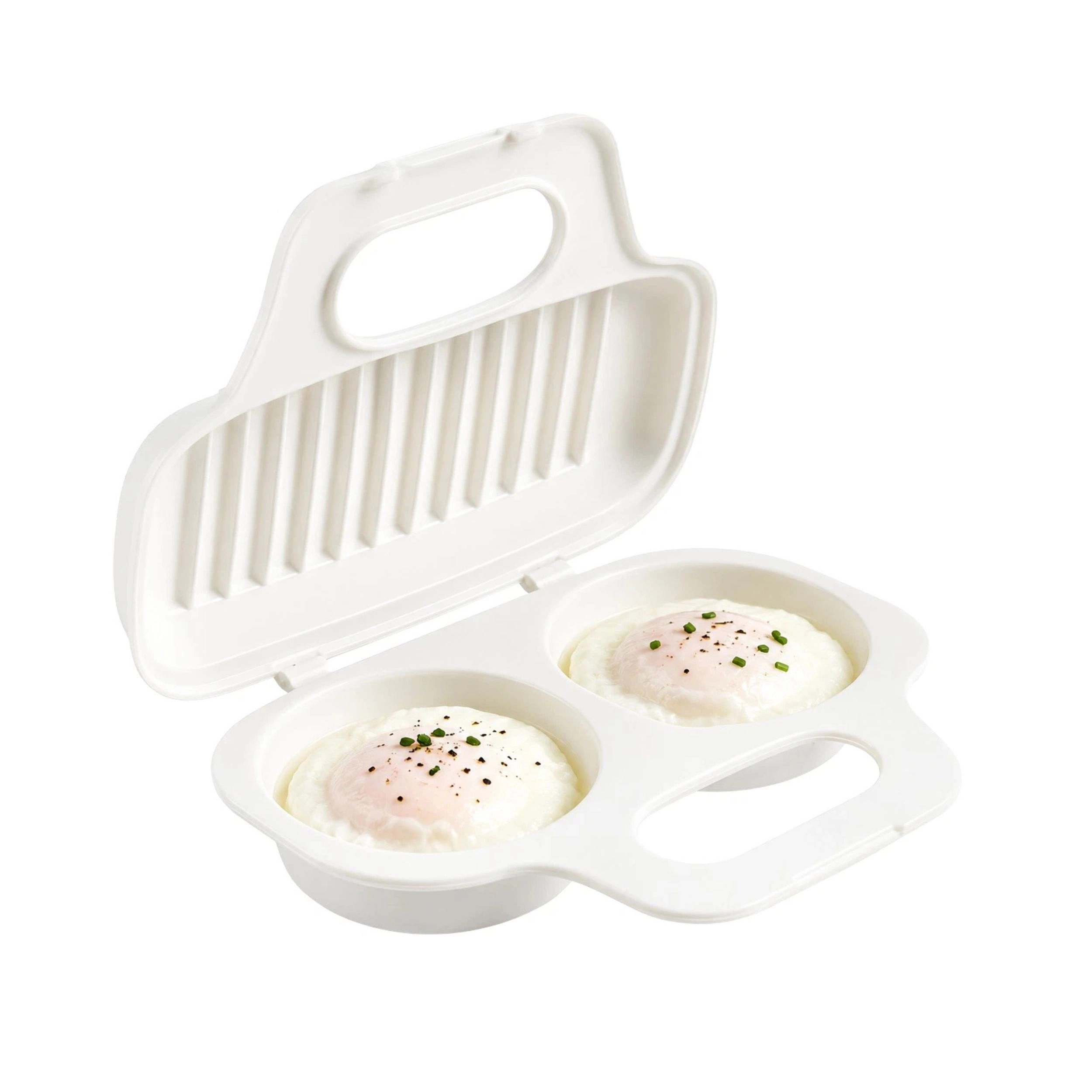 Home Collection 2-Cavity Microwave Egg Poacher BPA-Free Quick Breakfast Cooker