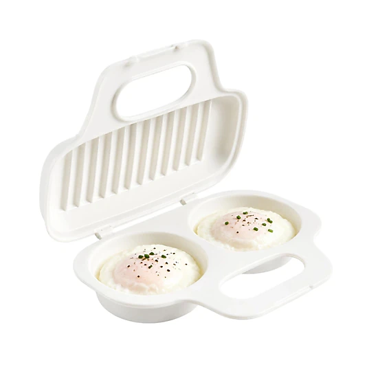 Home Collection 2-Cavity Microwave Egg Poacher BPA-Free Quick Breakfast Cooker
