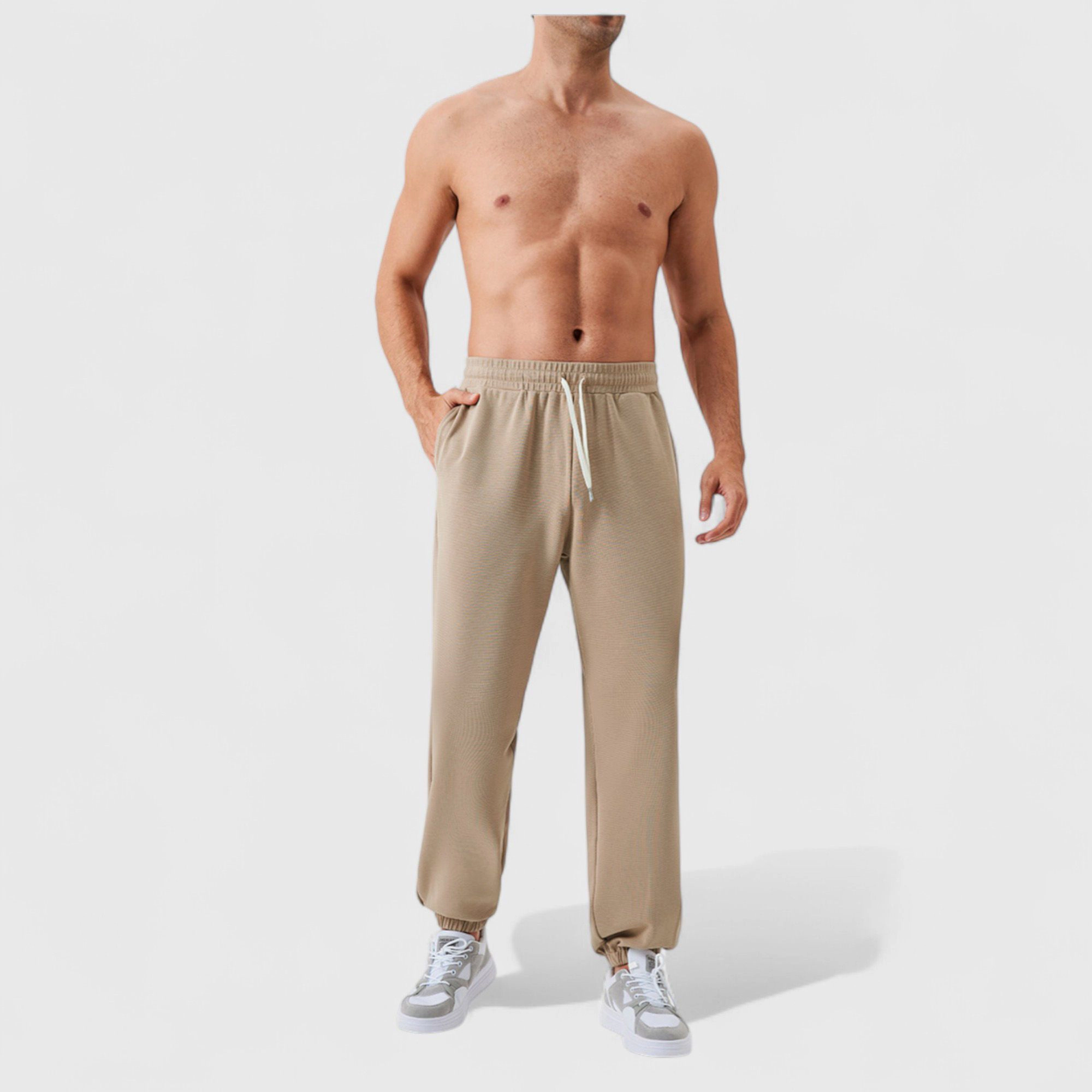 Anna-Kaci Men's Jogger Pants with Drawstring Waistband and Elastic Cuffs