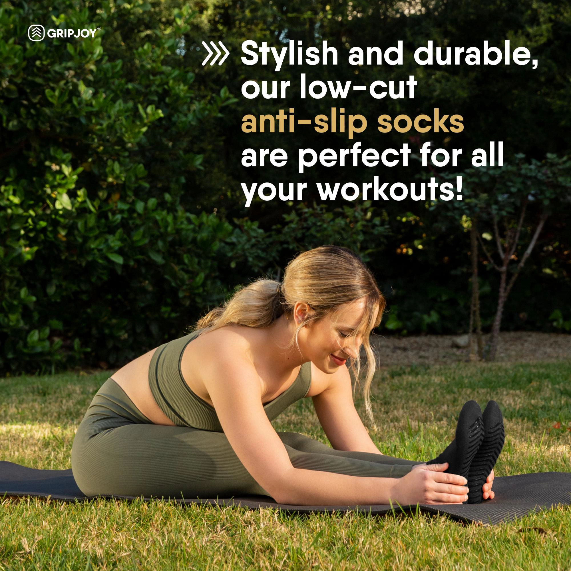 Gripjoy Women's Low Cut Socks with Grips (Pack of 3)