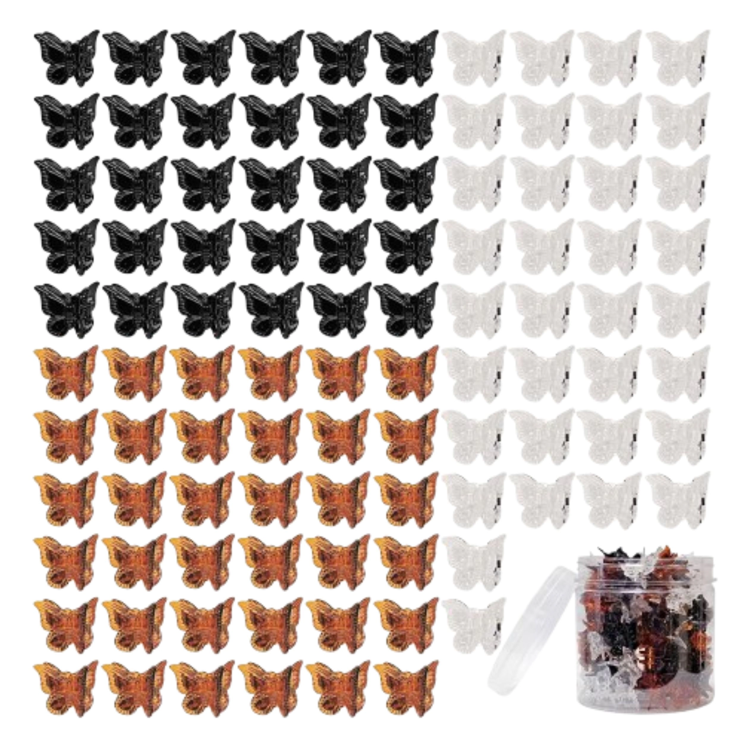 SS Design 100 Piece Mini Butterfly Hair Clips for Women and Girls