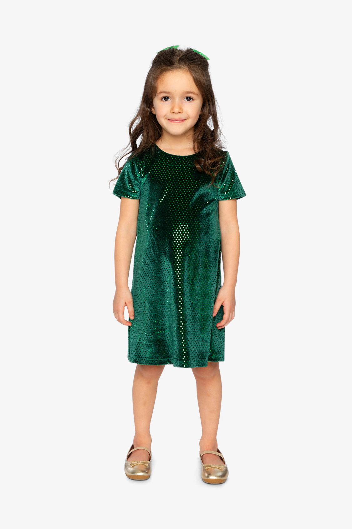 Deux par Girls Short Sleeve A-Line Velour Blend Dress