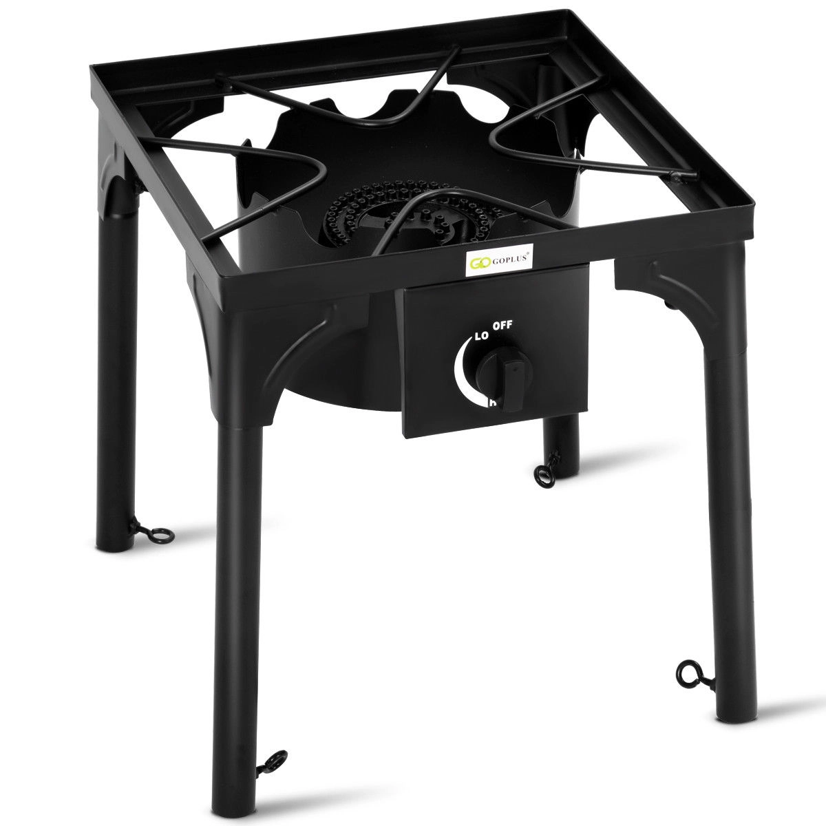 SUGIFT 100000-BTU Black Single Burner Propane Camp Stove with Detachable Legs 15.5-in W 15.5-in D 17-in H