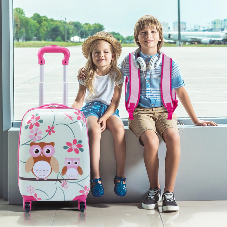 Hivvago 2 Pieces 12 Inch 16 Inch Green ABS Kids Suitcase