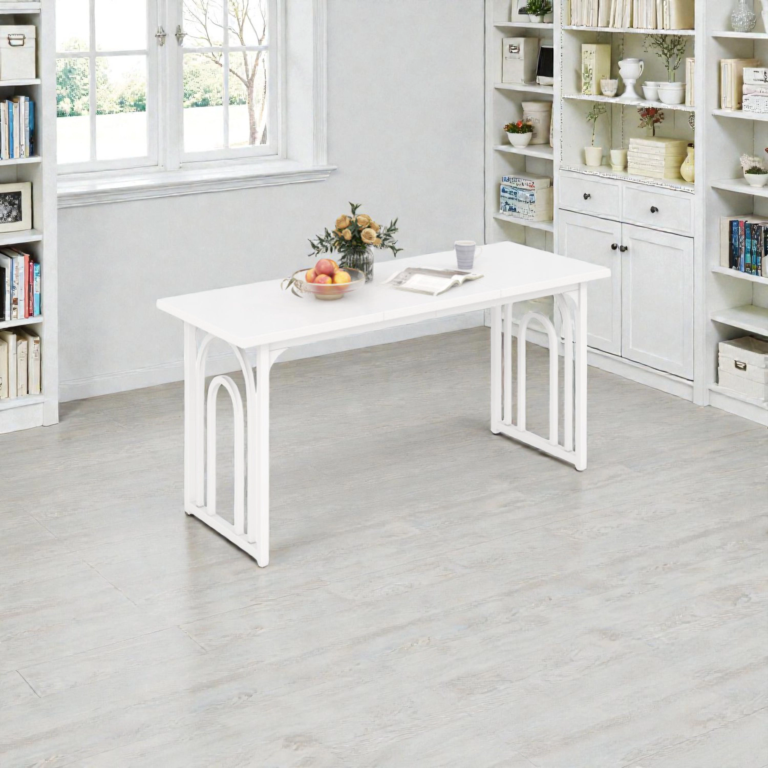 Hivvago Rectangular 63-Inch Kitchen Table for Family of 6-8