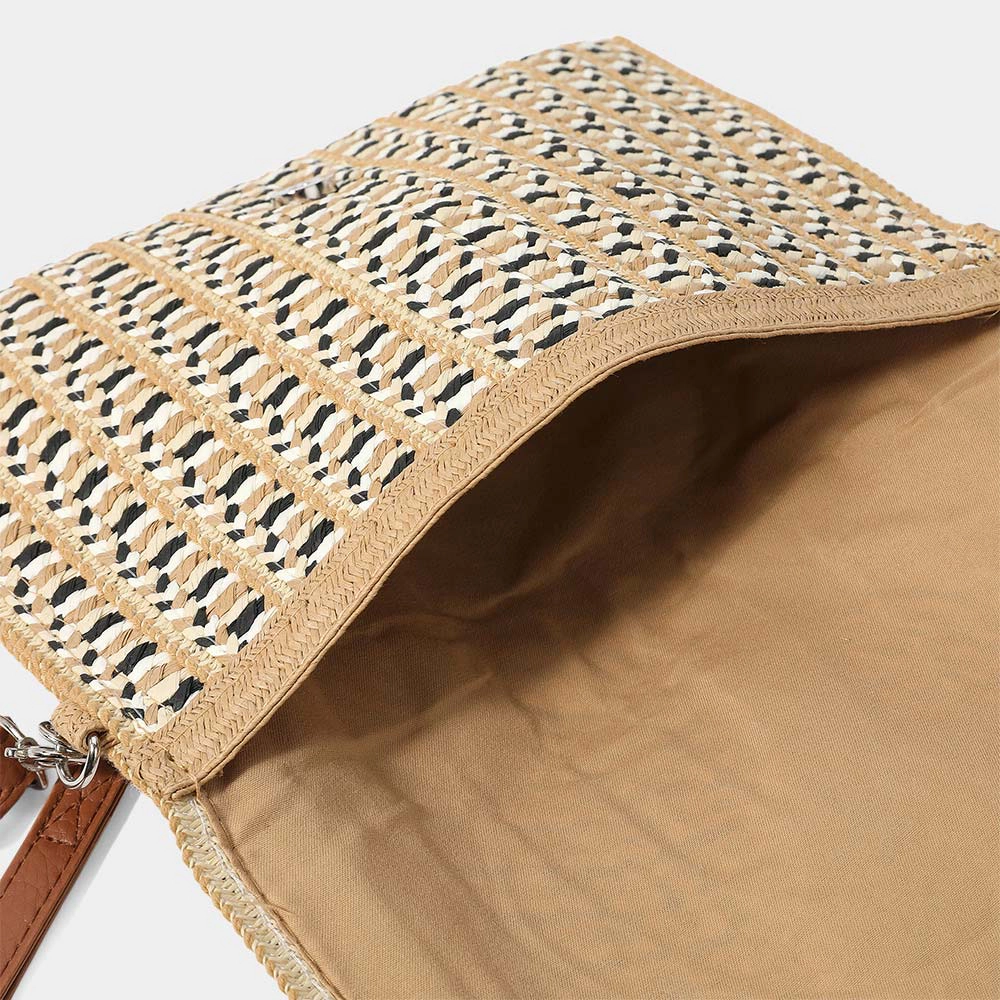 FASHNZFAB Multi Color Straw Clutch Bag / Crossbody
