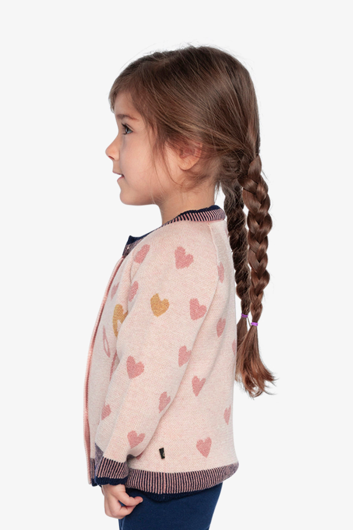 Deux par Girls Heart Jacquard Button-Front Knitted Cardigan