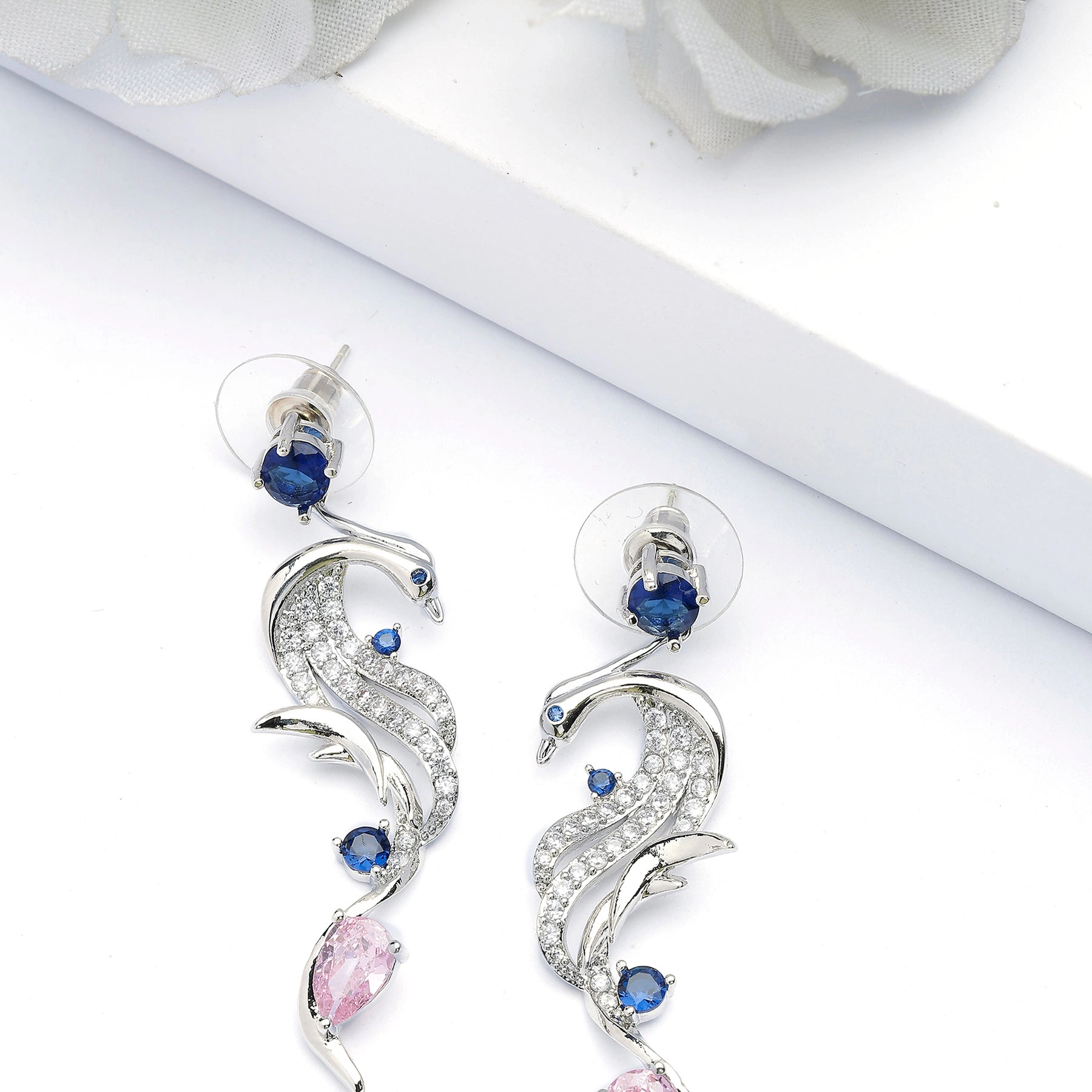AGP PARIS Womens Curvy Bird Drop Earrings