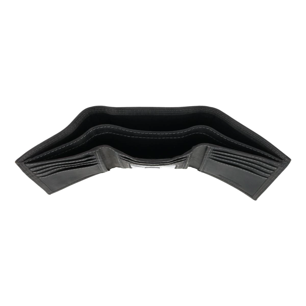 CTM Men's Leather Contrast Stitch Trifold Wallet