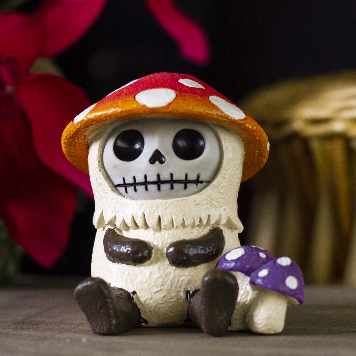 Pacific Giftware Furrybones Kinoko The Fungi Toadstool Mushroom Skeleton in Costume Figurine 2.75 inch