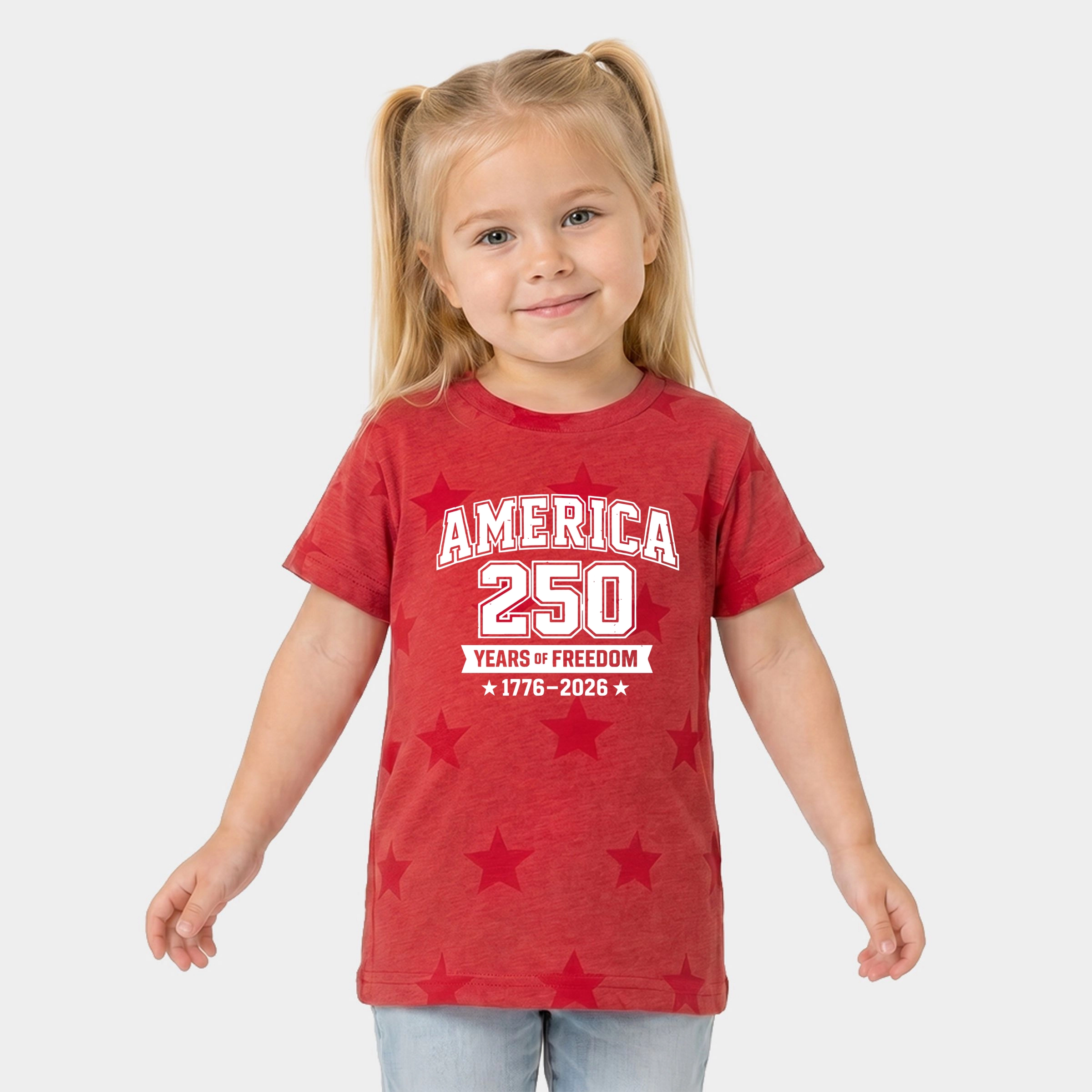 The Juniper Shop - America 250 Years of Freedom Varsity Toddler Short Sleeve Star Tee