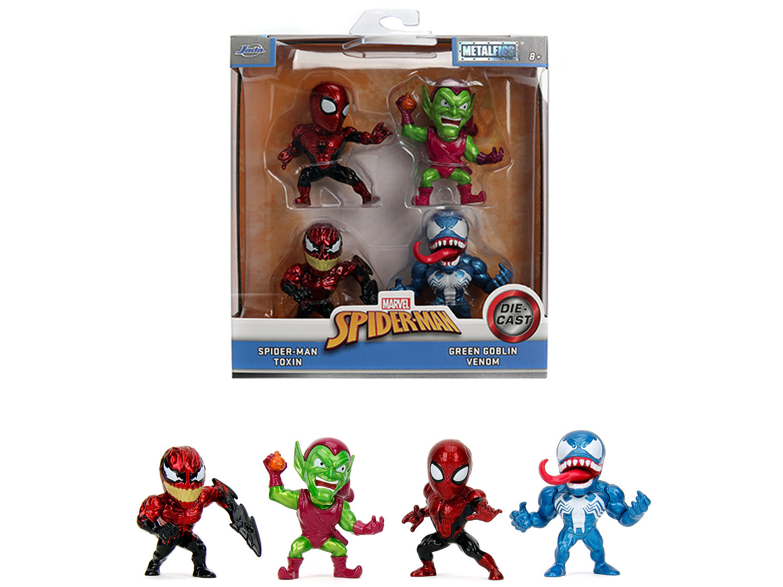 Jada Set of 4 Diecast Figures "Spider-Man" "Metalfigs" Series Diecast Models by Jada