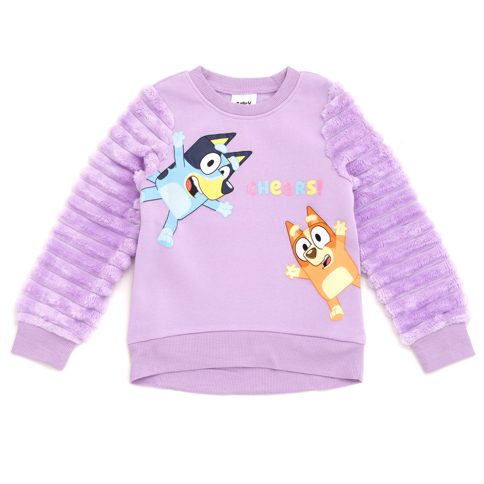 Bluey Girls' Faux Fur Pullover Sweatshirt