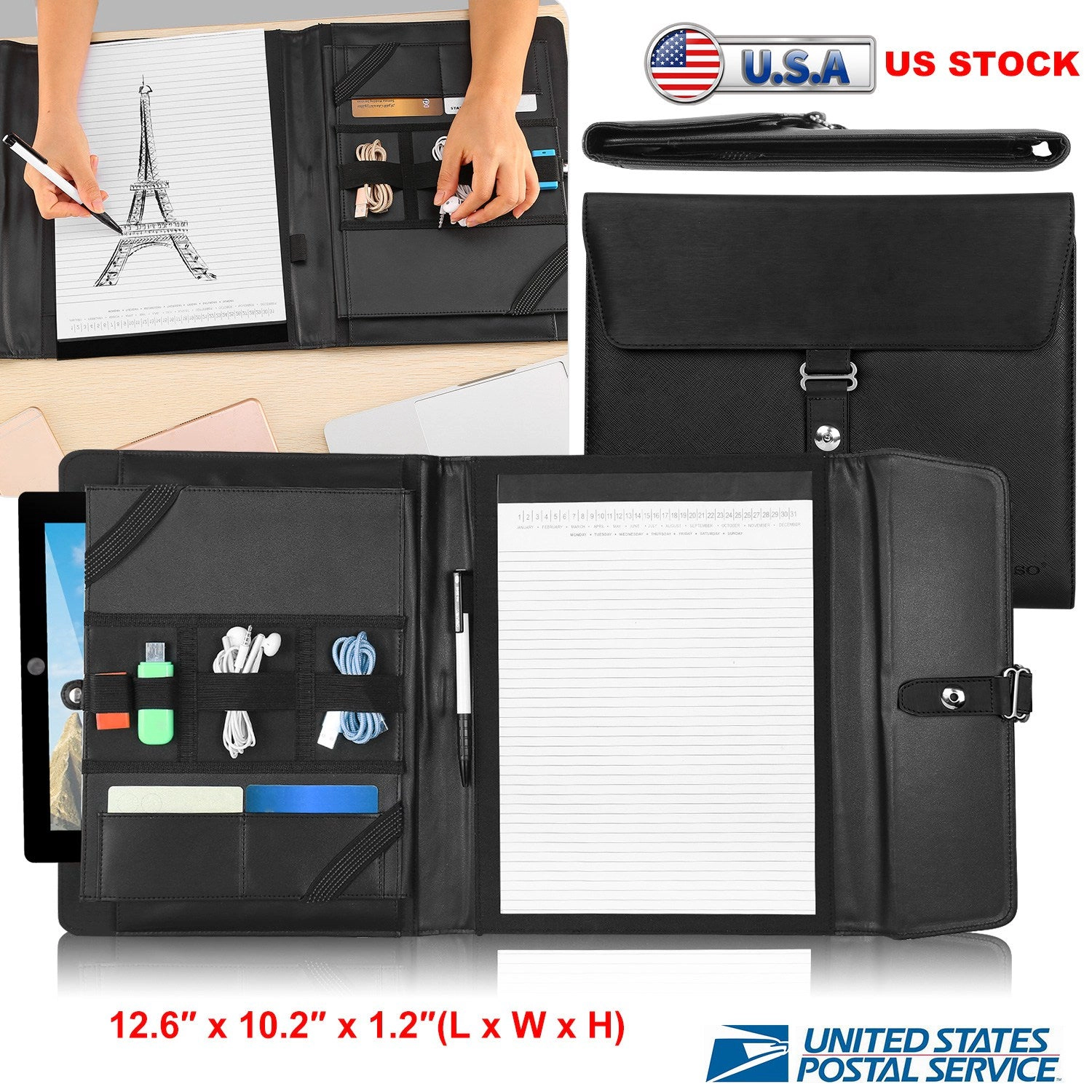 GBruno PU Leather Padfolio Portfolio Organizer