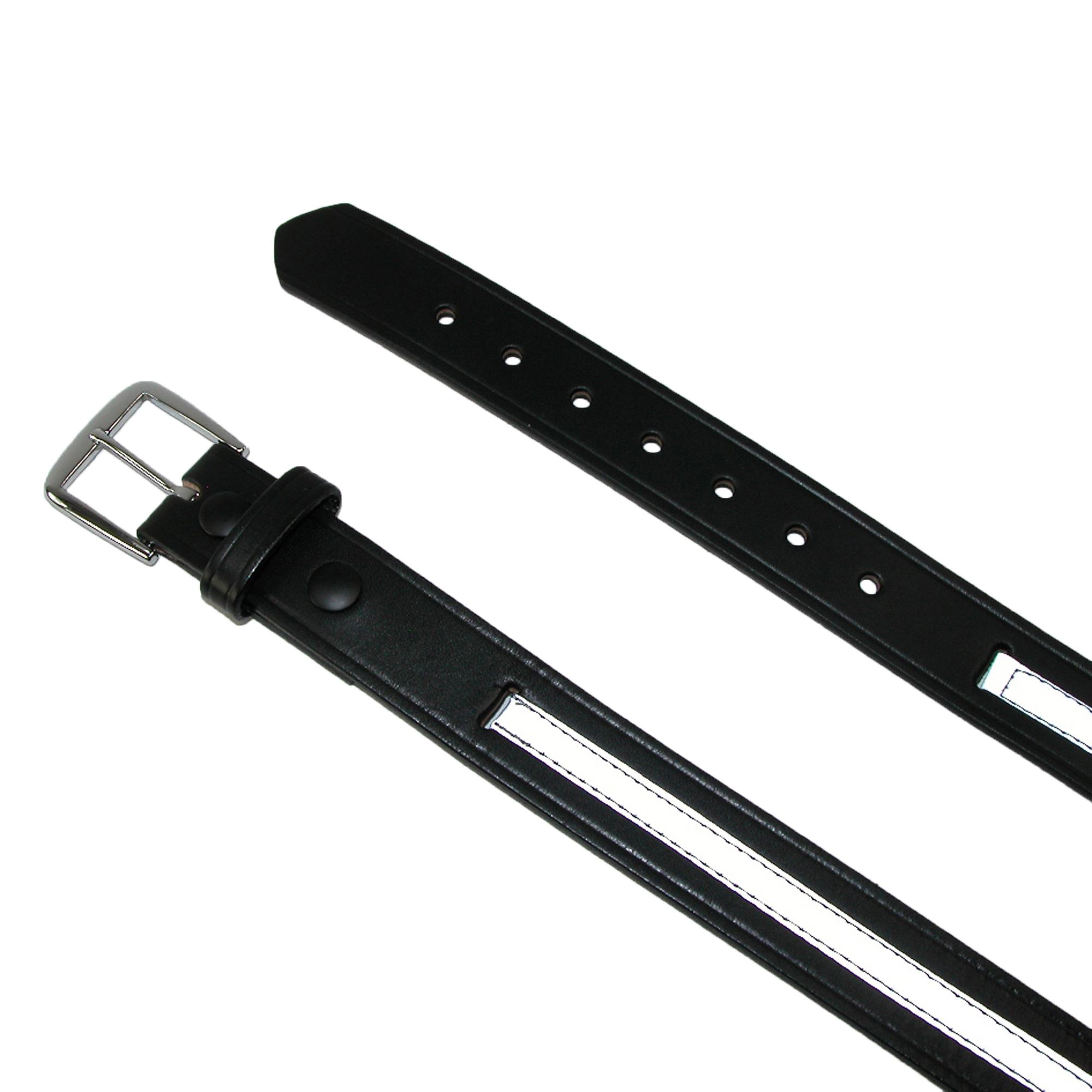 Boston Leather Men's Work Belt with Reflective Safety Stripe