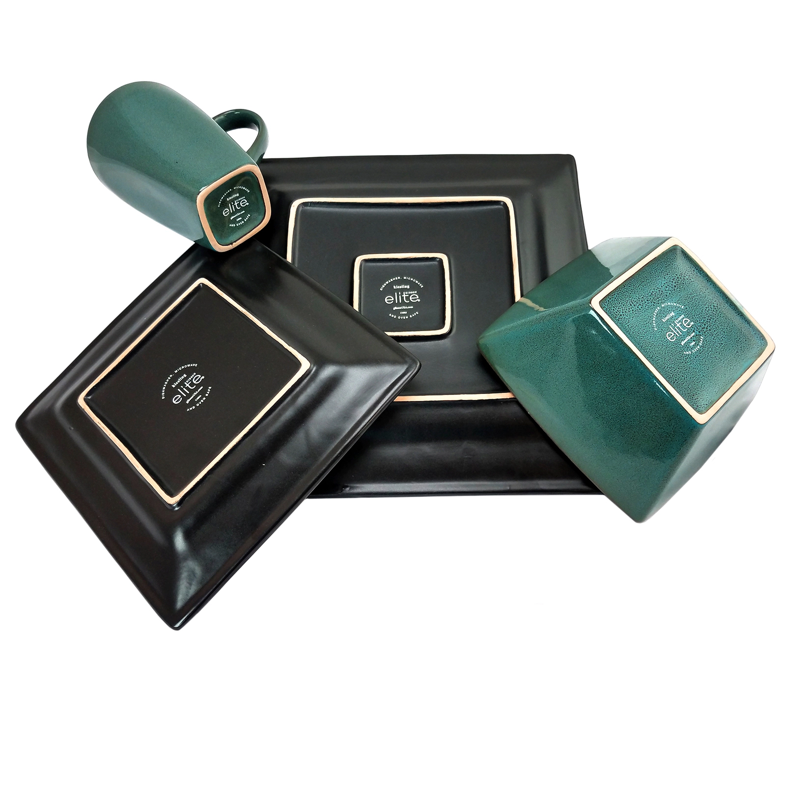 Gibson Elite Kiesling 16-Piece Dinnerware Set, Blue