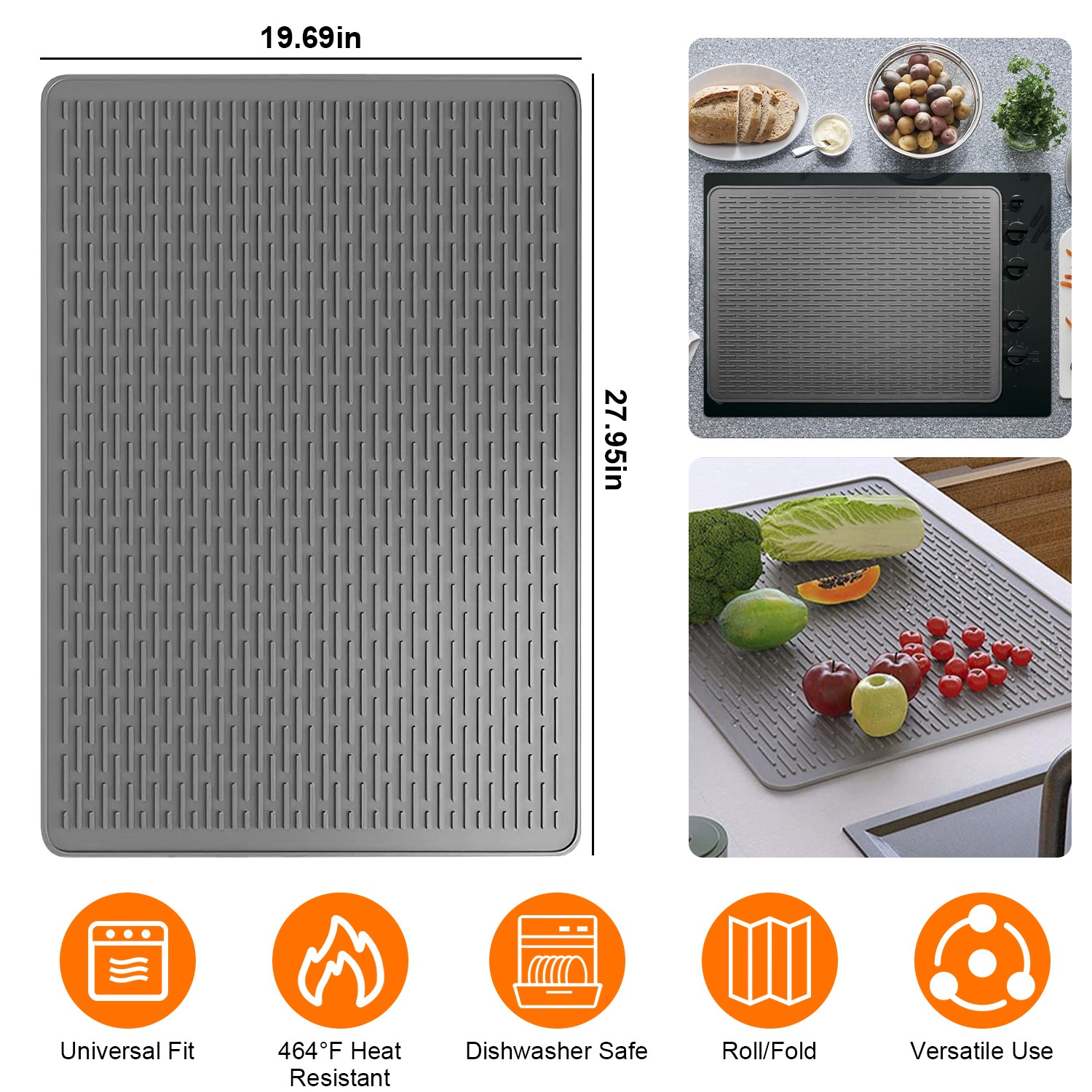 GBruno Heat Resistant Silicone Stove Top Cover 20 In