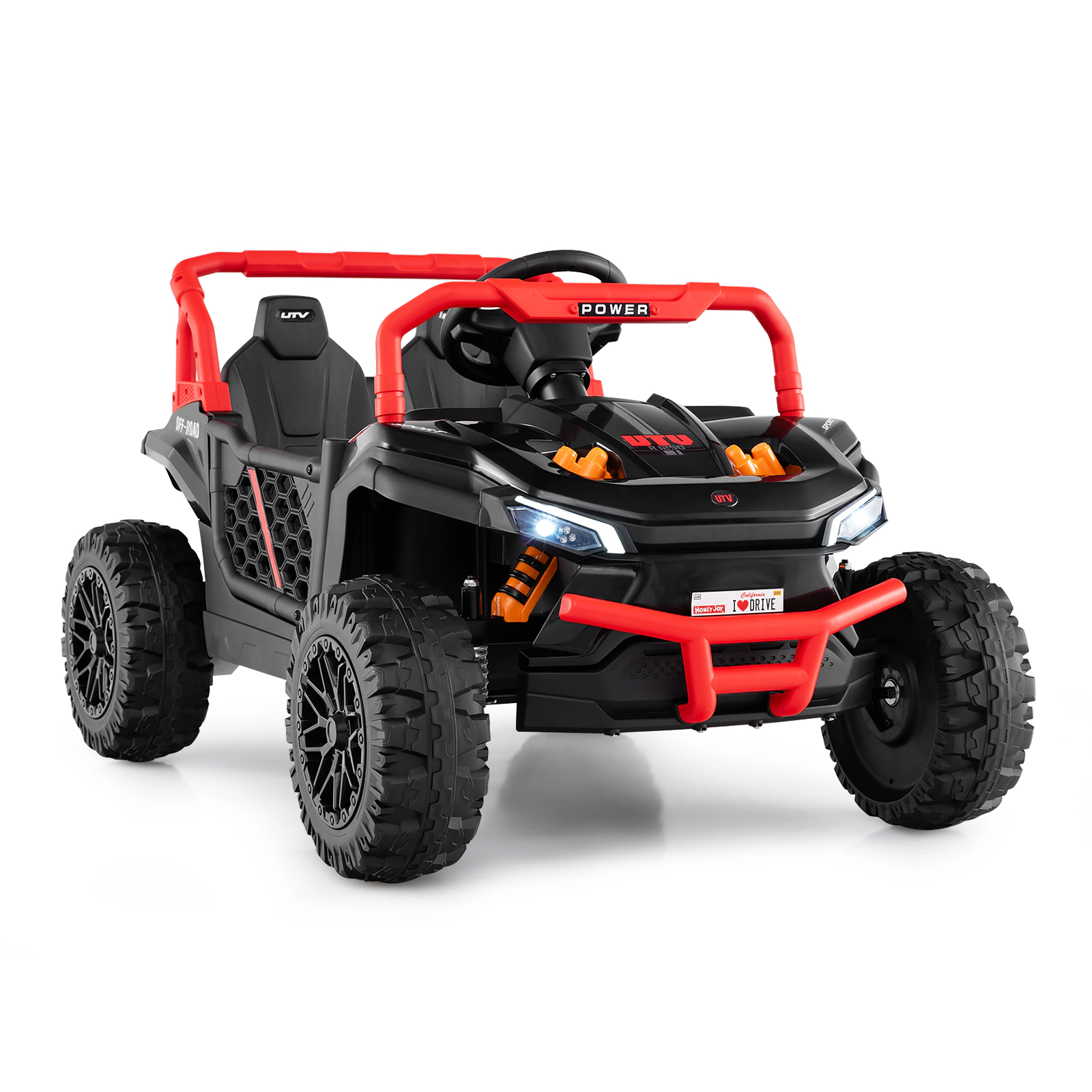 LJG 12V Kids Ride on Truck Off-Road UTV with Parental Remote and Lights