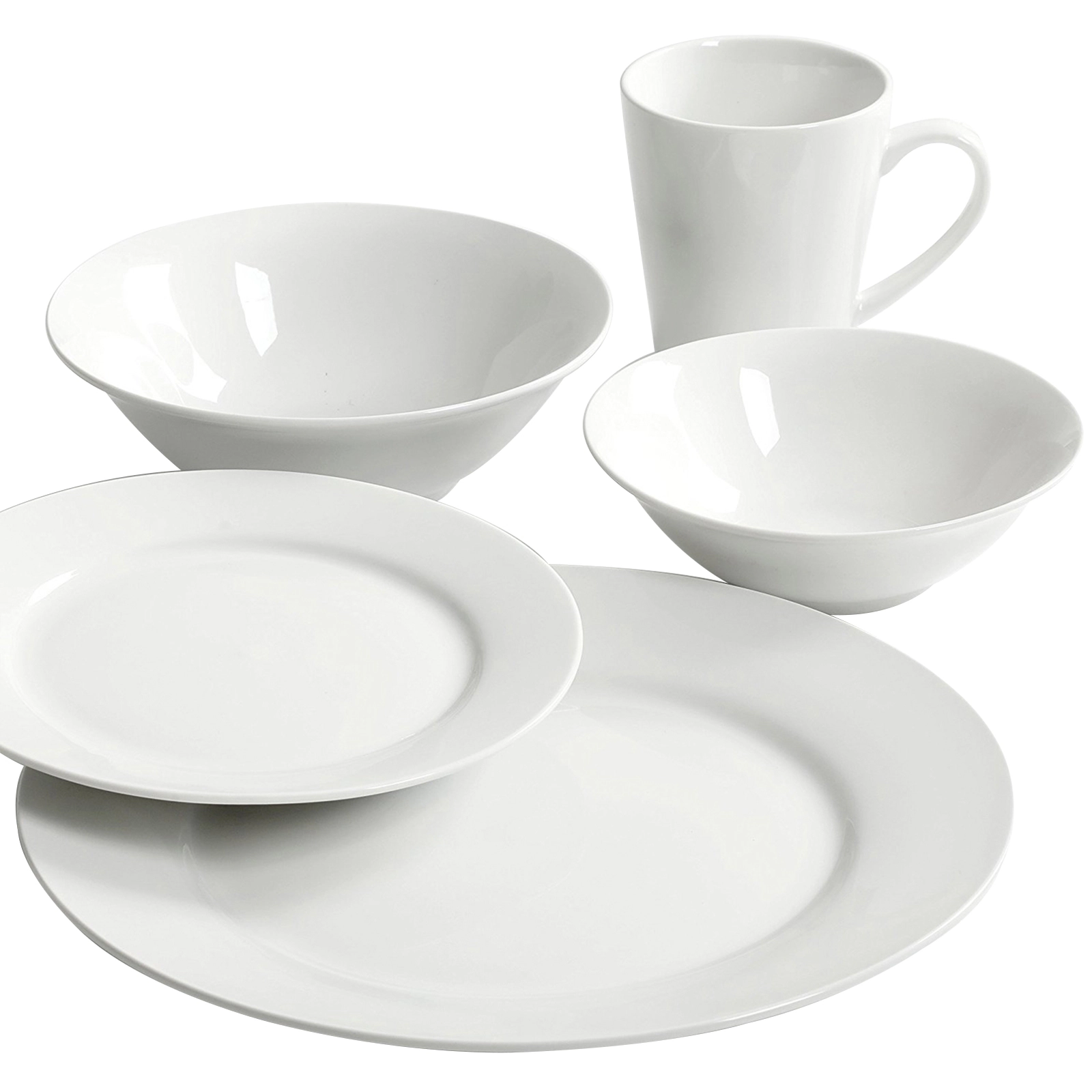 Gibson Home Noble Court 30 Piece Ceramic Dinnerware Set in White