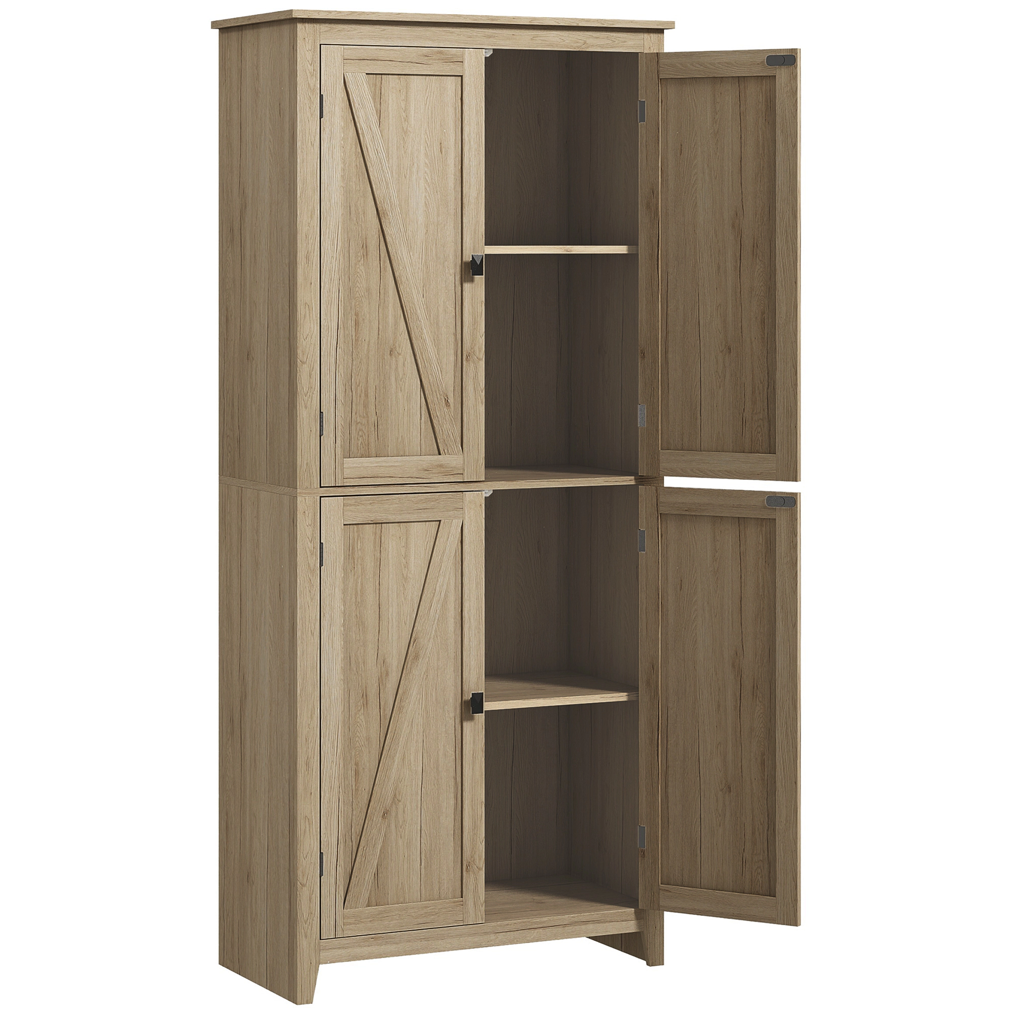 Tinyhomie 72 inch Freestanding Kitchen Pantry Cabinet with 4 Door and Adjustable Shelves