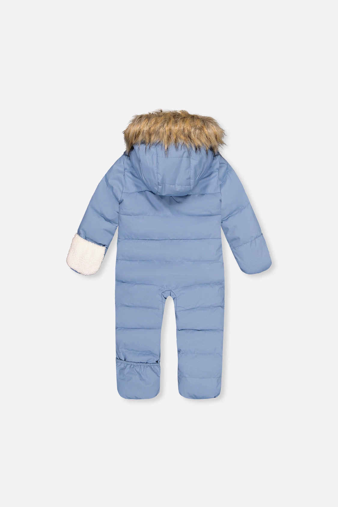 Deux par Boys Snug One Piece Snowsuit Adapted for Car Seats with Faux Fur-Trimmed Hood