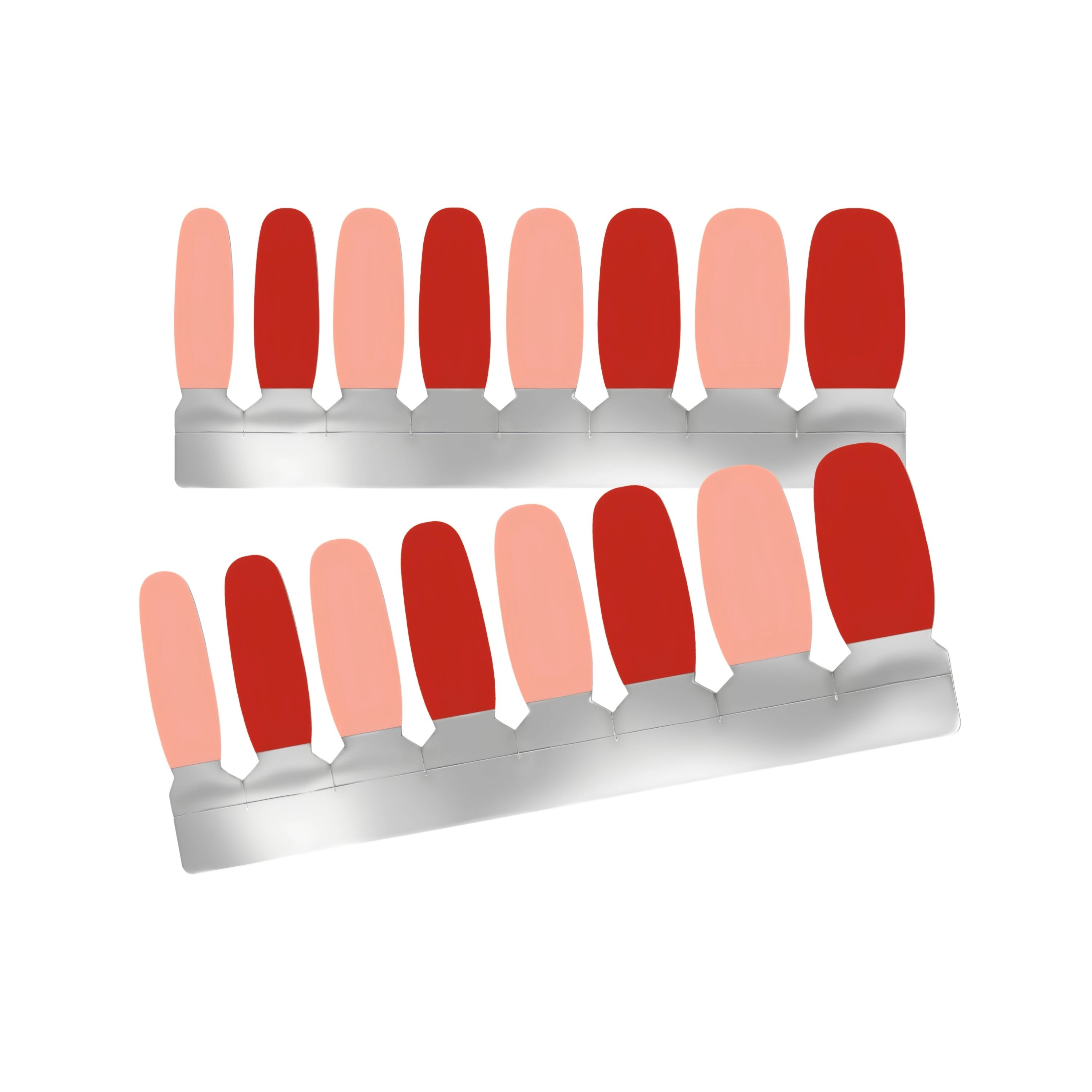 XPNail Women's 2-Pack Bundle of Nail Polish Strips Red Pink Mixed 16ct