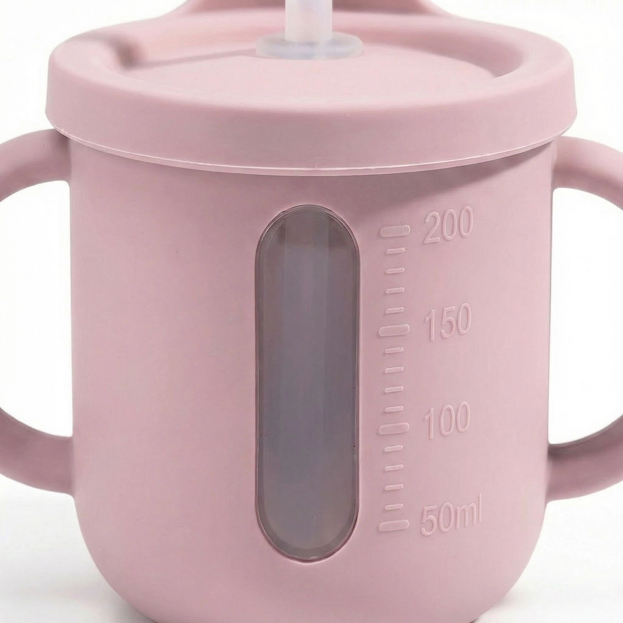 Alilang Training Cup with Straw and Double Handles Soft Silicone Toddler Sippy Cup with Measurement Markings 5