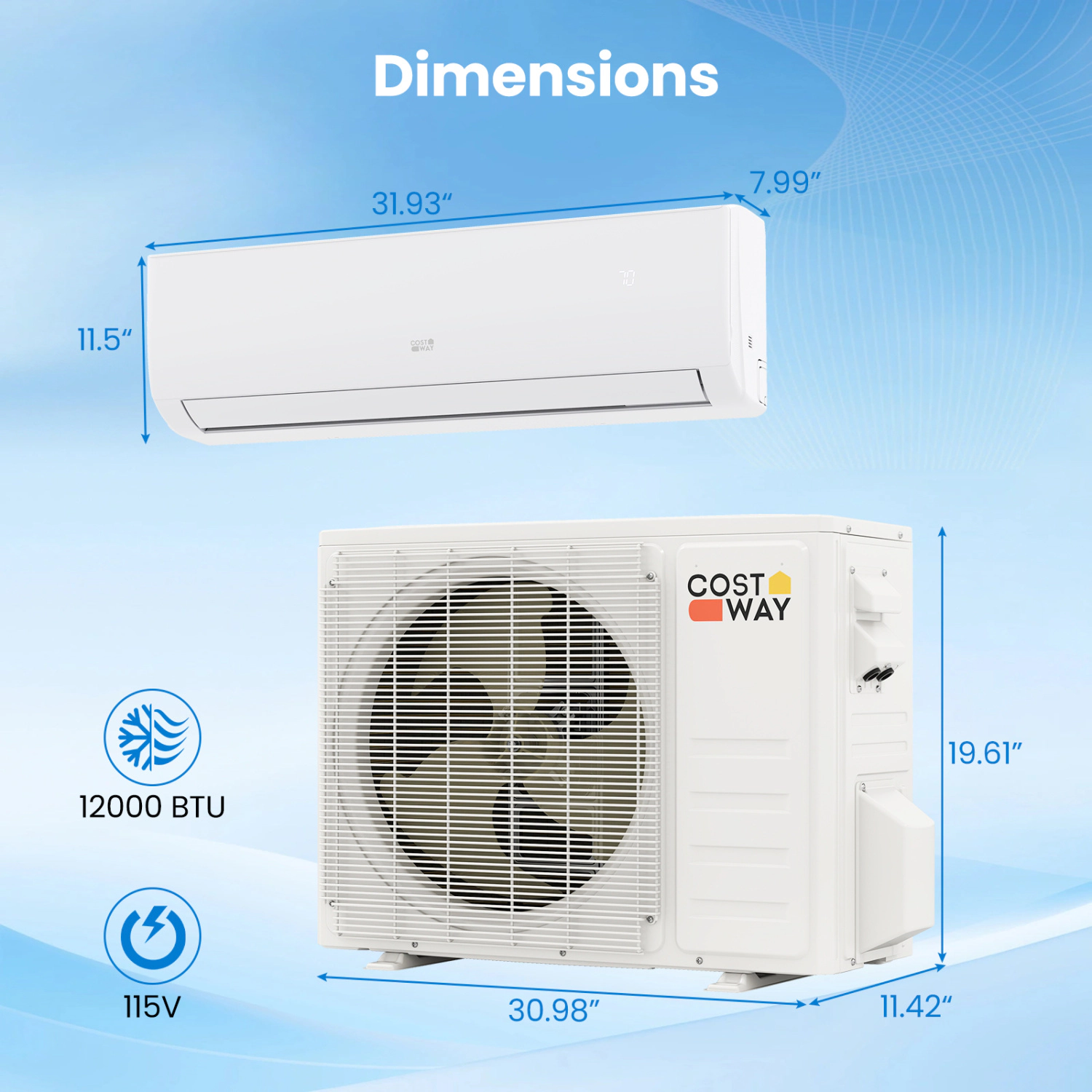 LJG EcoGuard Series 12000 BTU 20 SEER2 115V Mini Split Air Conditioner and Heater