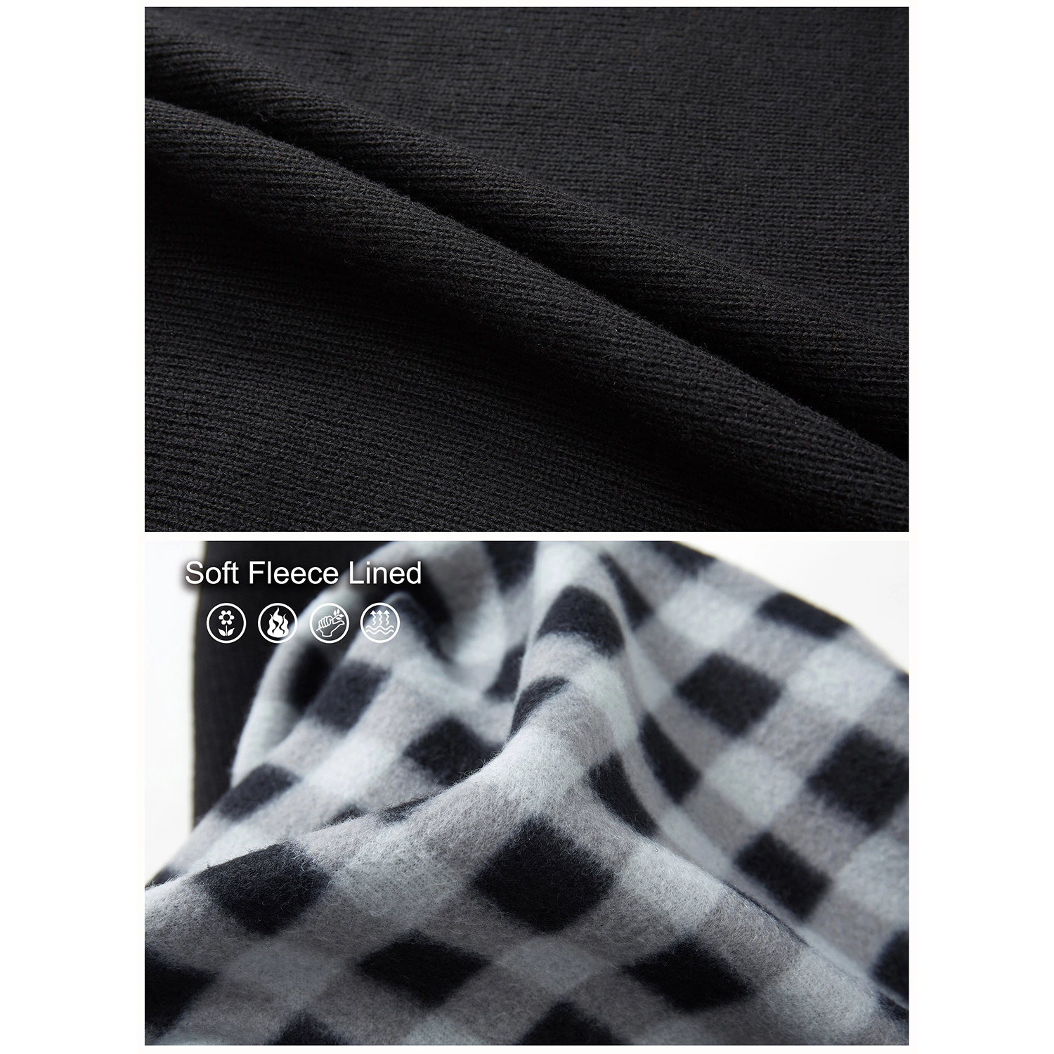 Gioberti Men's Quarter Zip Pullover Knitted Regular Fit Sweater With Soft Brushed Flannel Lining