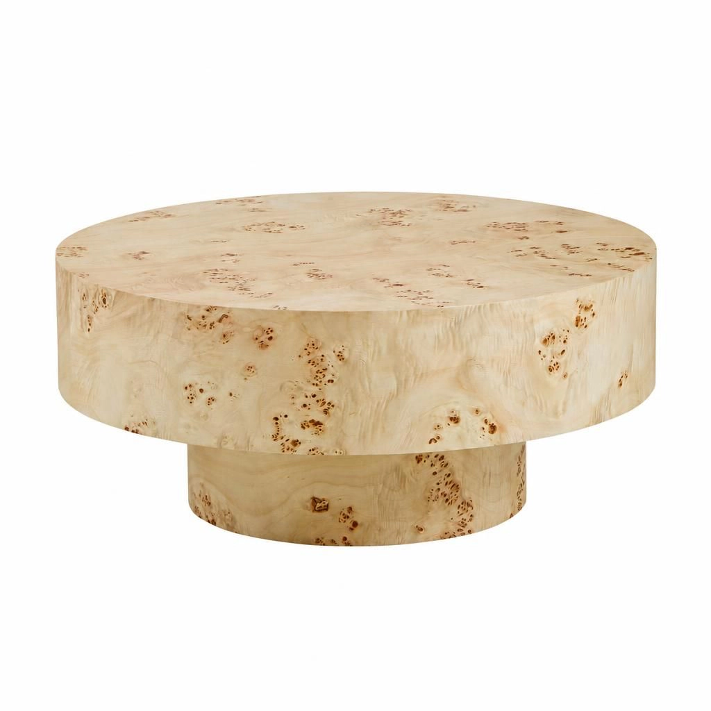 GOODSILO Round Low Profile Solid Top Accent Coffee Table