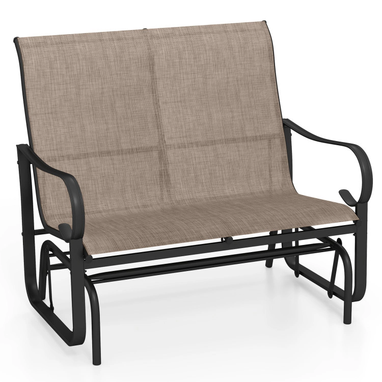 Hivvago 2-Person Outdoor Glider Bench With High Backrest