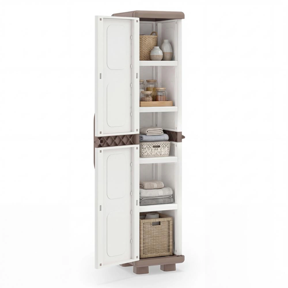 Hivvago Plastic Kitchen Pantry With 4 Adjustable Shelves And Single Door For Living Room