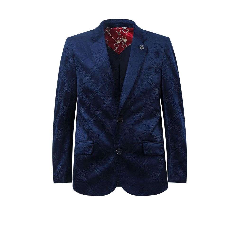 Elie Balleh Boys Slim Fit Velvet Sports Coat Jacket