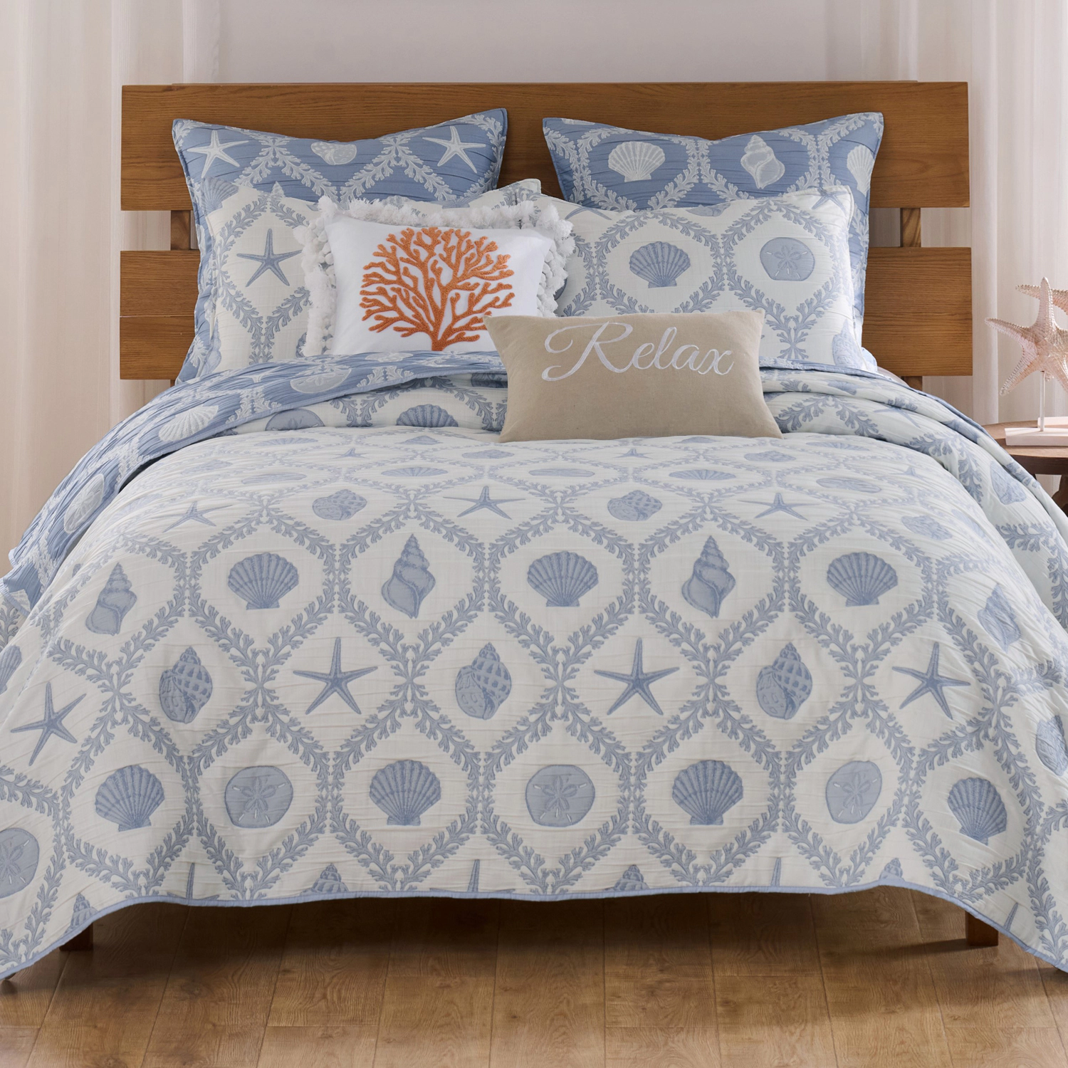 Greenland Home Fashions Laguna 100% Polyester Reversible 3 PC Coverlet Set